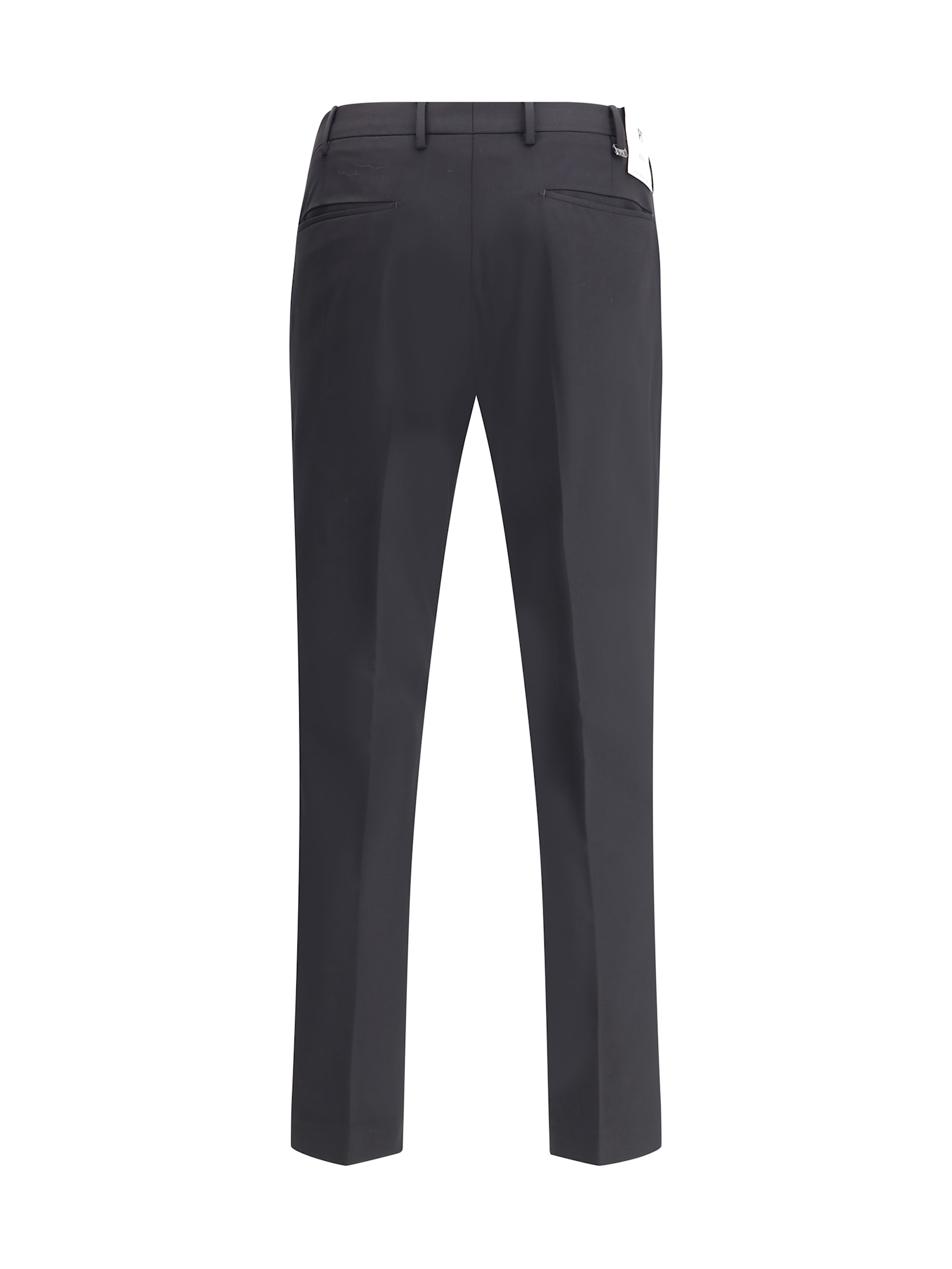 Pt Torino Pant Wool Stretch Front Pleats In Black