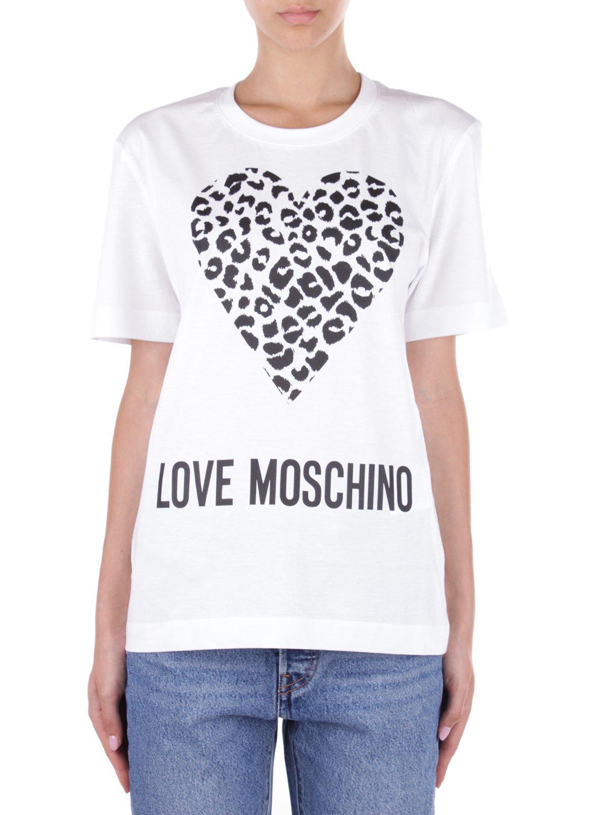 Love Moschino Heart Print Crewneck T-shirt