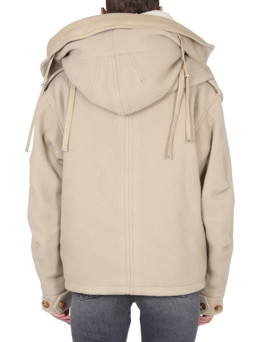 Shop Off-white Parka With Logo In Beige