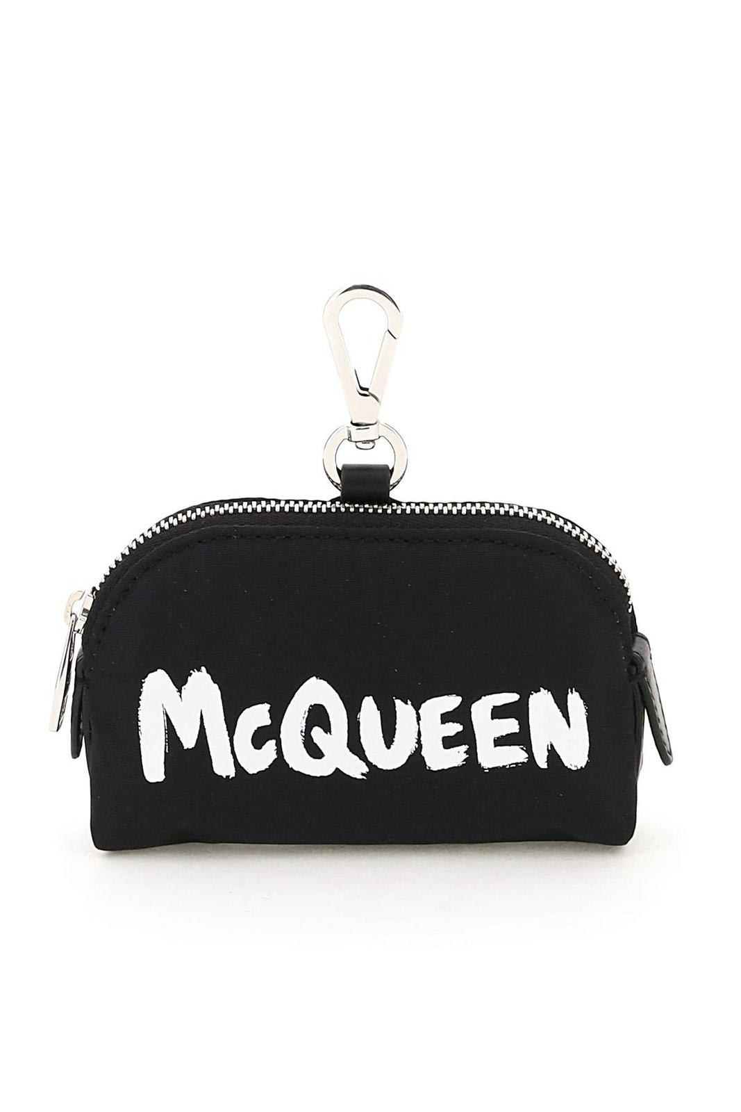 Alexander McQueen Logo Printed Small Zip Pouch