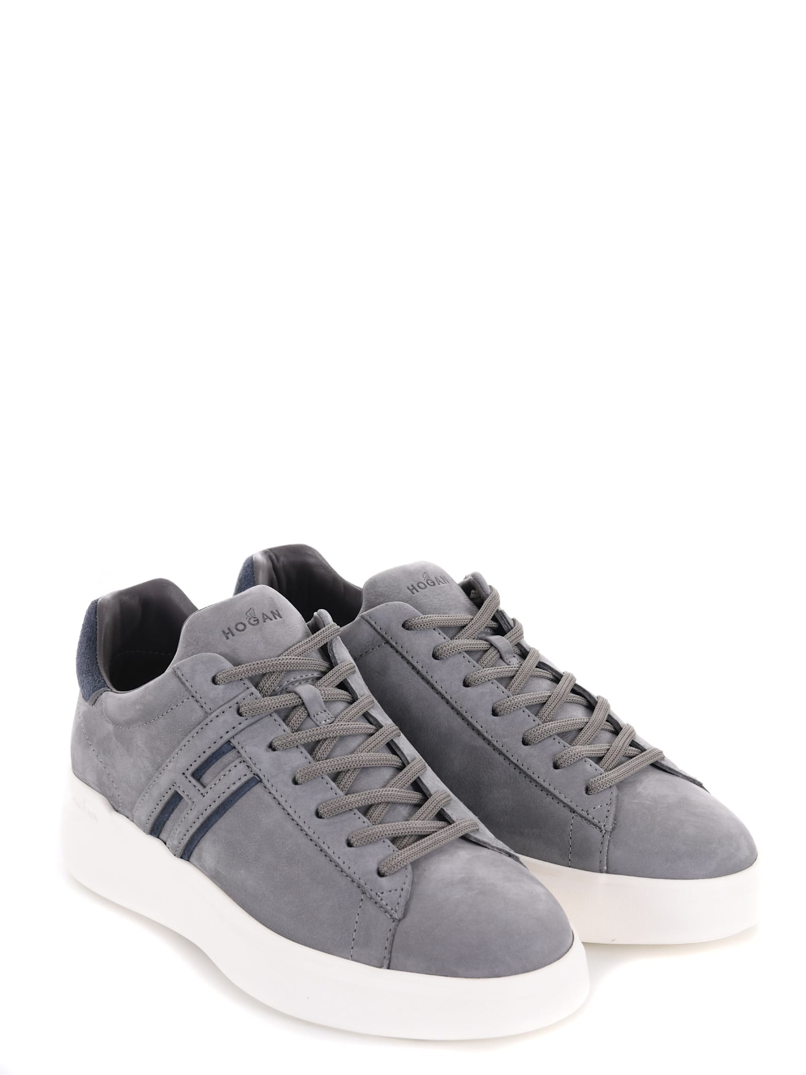 Shop Hogan Sneakers In Nubuck In Grey