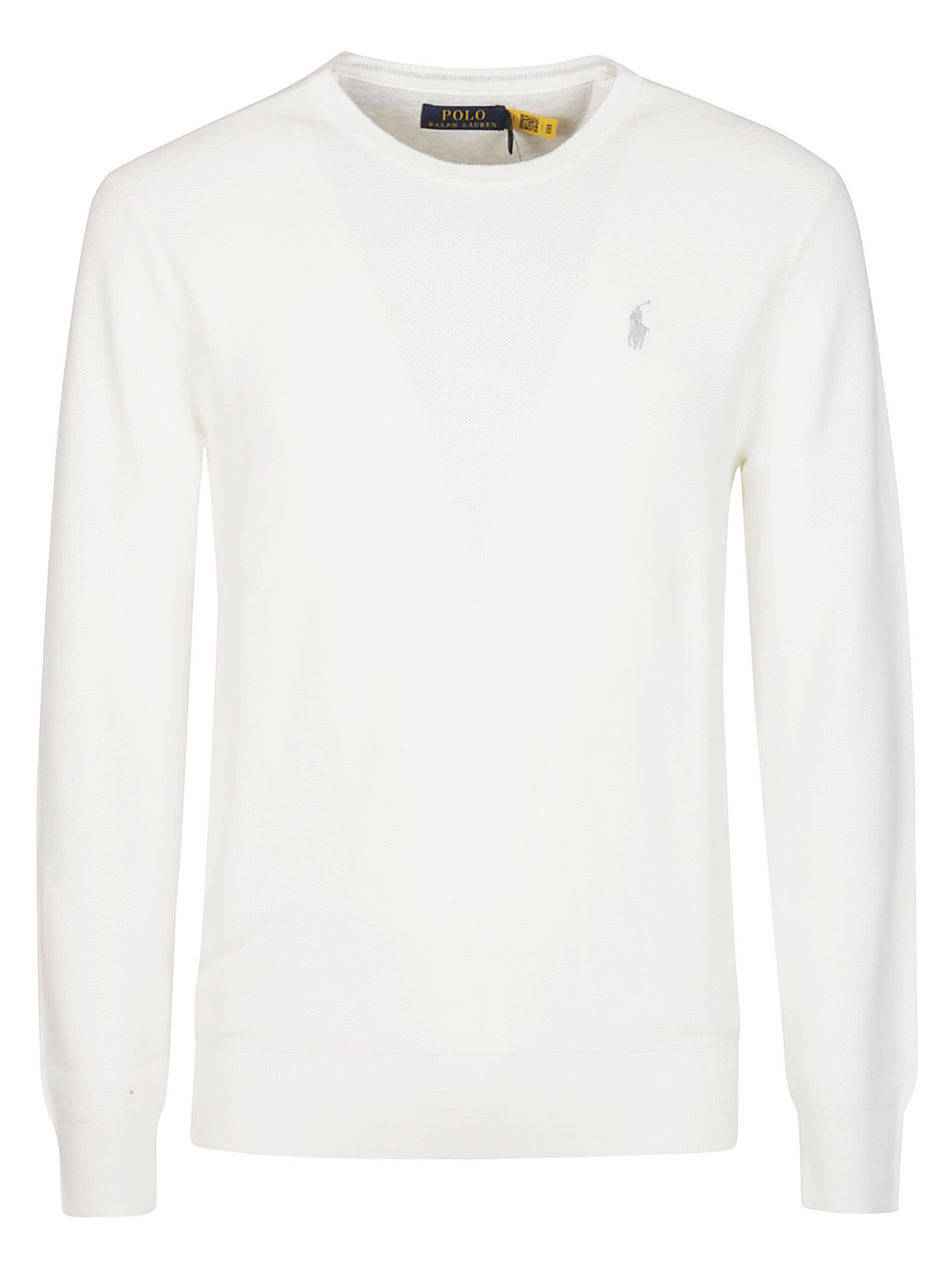 Polo Ralph Lauren Long Sleeve Sweater In Deckwash White