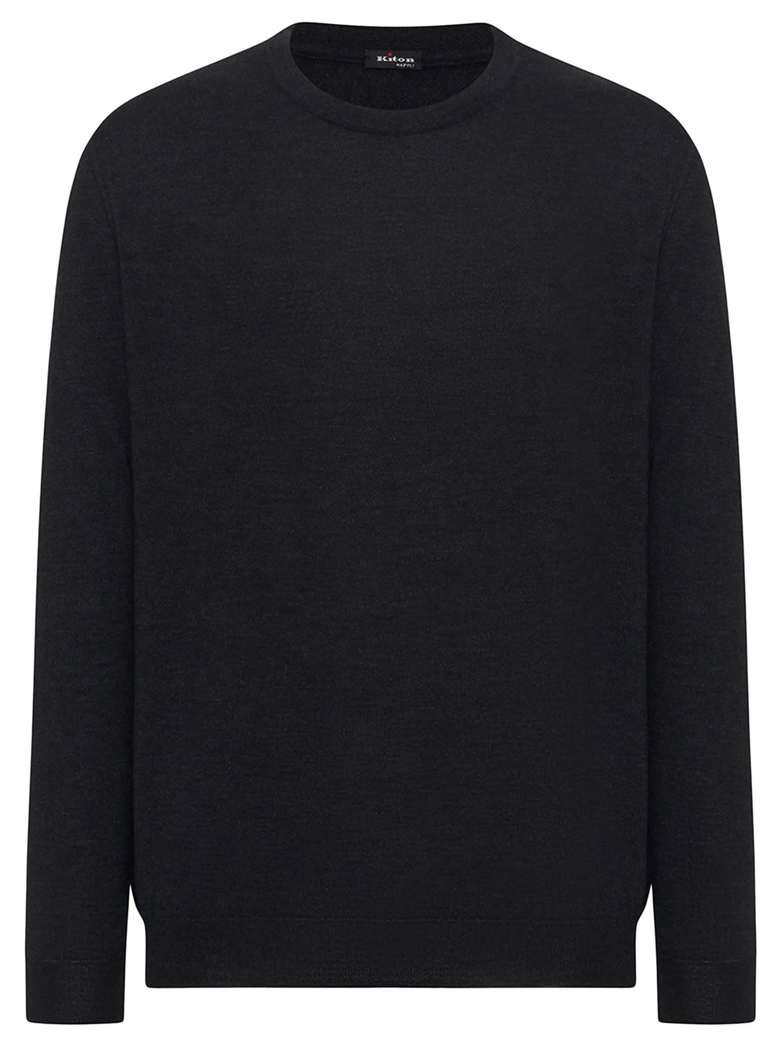 Shop Kiton Sweater Roundneck Cashmere In Anthracite