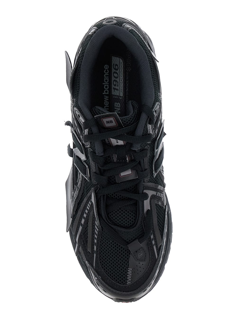 Shop New Balance Black Low Top Sneakers With Logo Detail In Tech Fabric Man