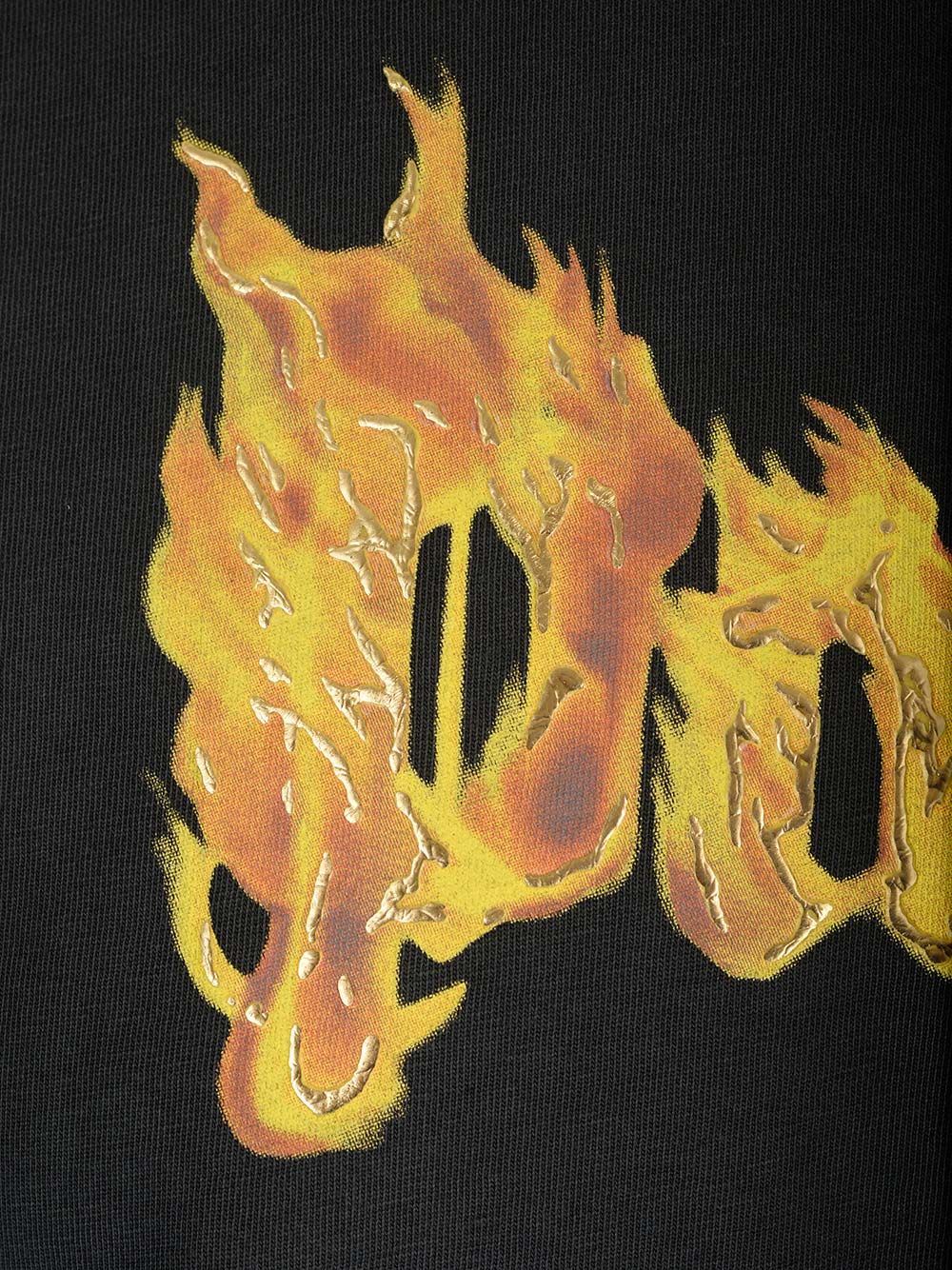 Shop Palm Angels Burning Logo T-shirt In Black