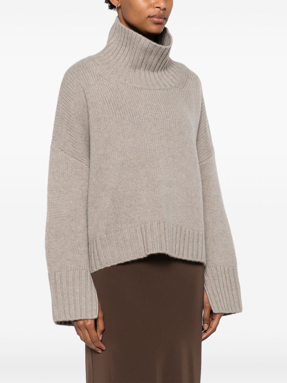 Goat Girlfriend Cashmere Turtle-neck Jumper In Gray