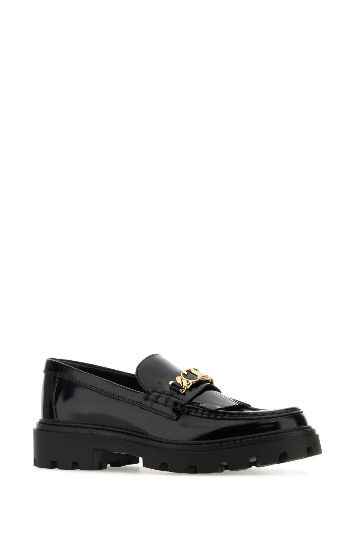 Tod's Black Leather Loafers In Nero