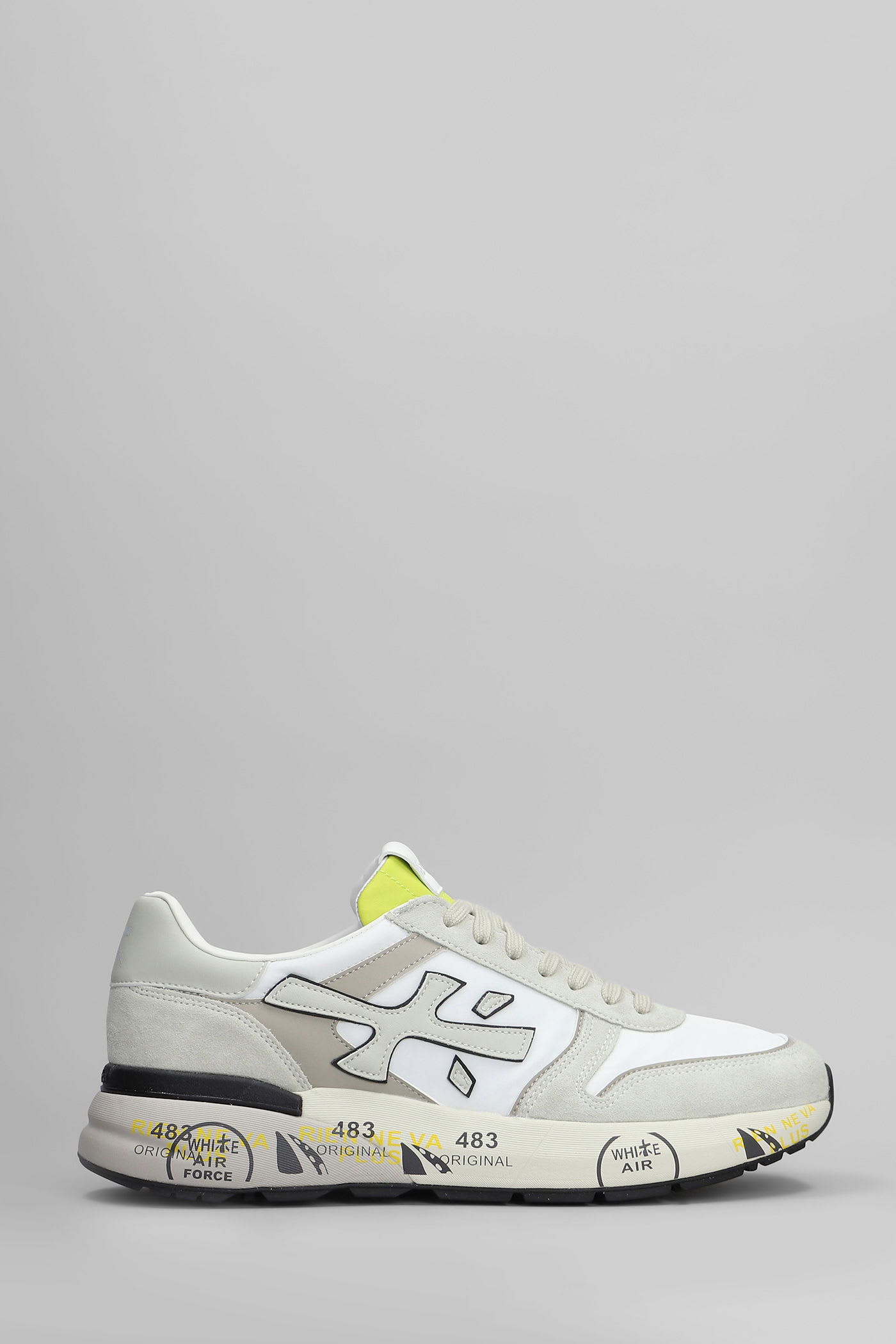 Mick Sneakers In White Suede And Fabric