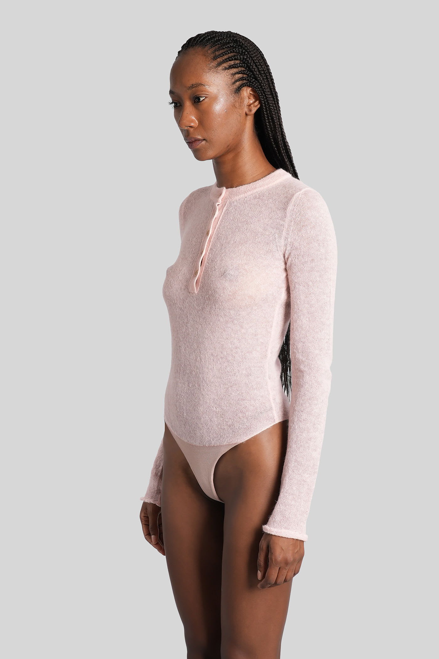 Haikure Lucy Body In Rose-pink Wool In Pink