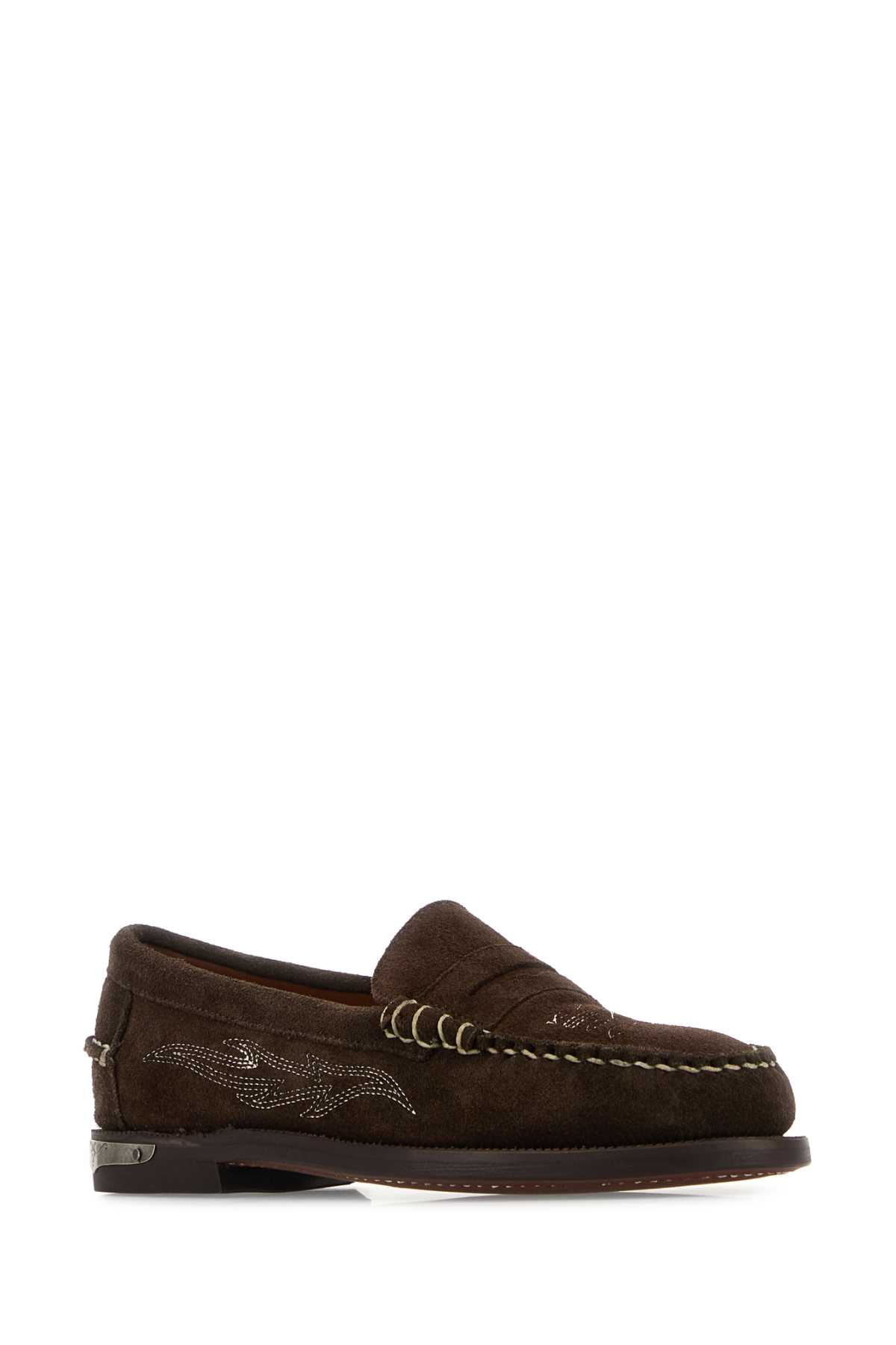 Sebago Suede Dan Loafers Featuring Stitch Detailing In Brown