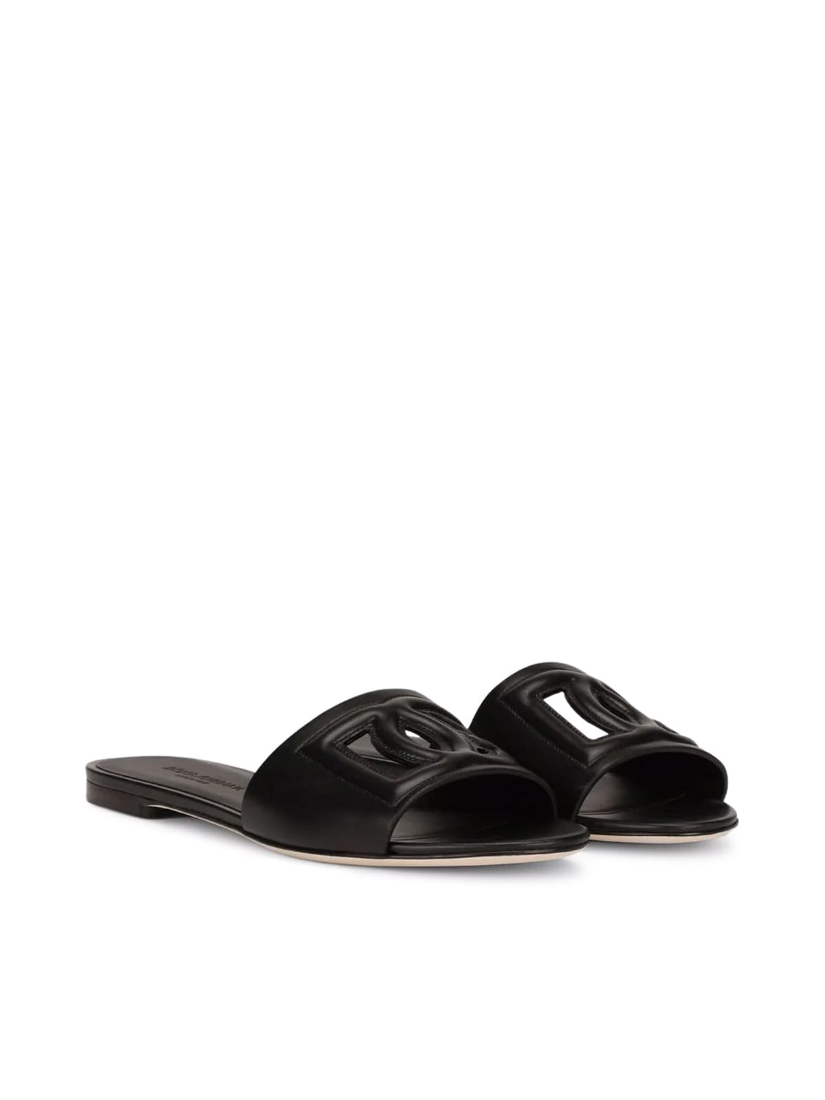 Shop Dolce & Gabbana Flat Sandals In Black