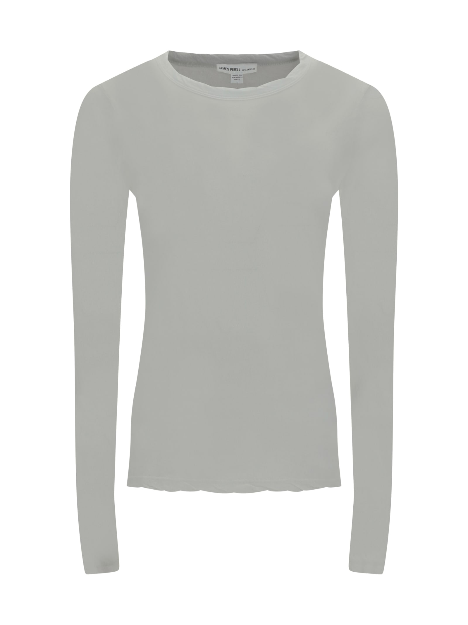 Shop James Perse Long Sleeve Jersey In White