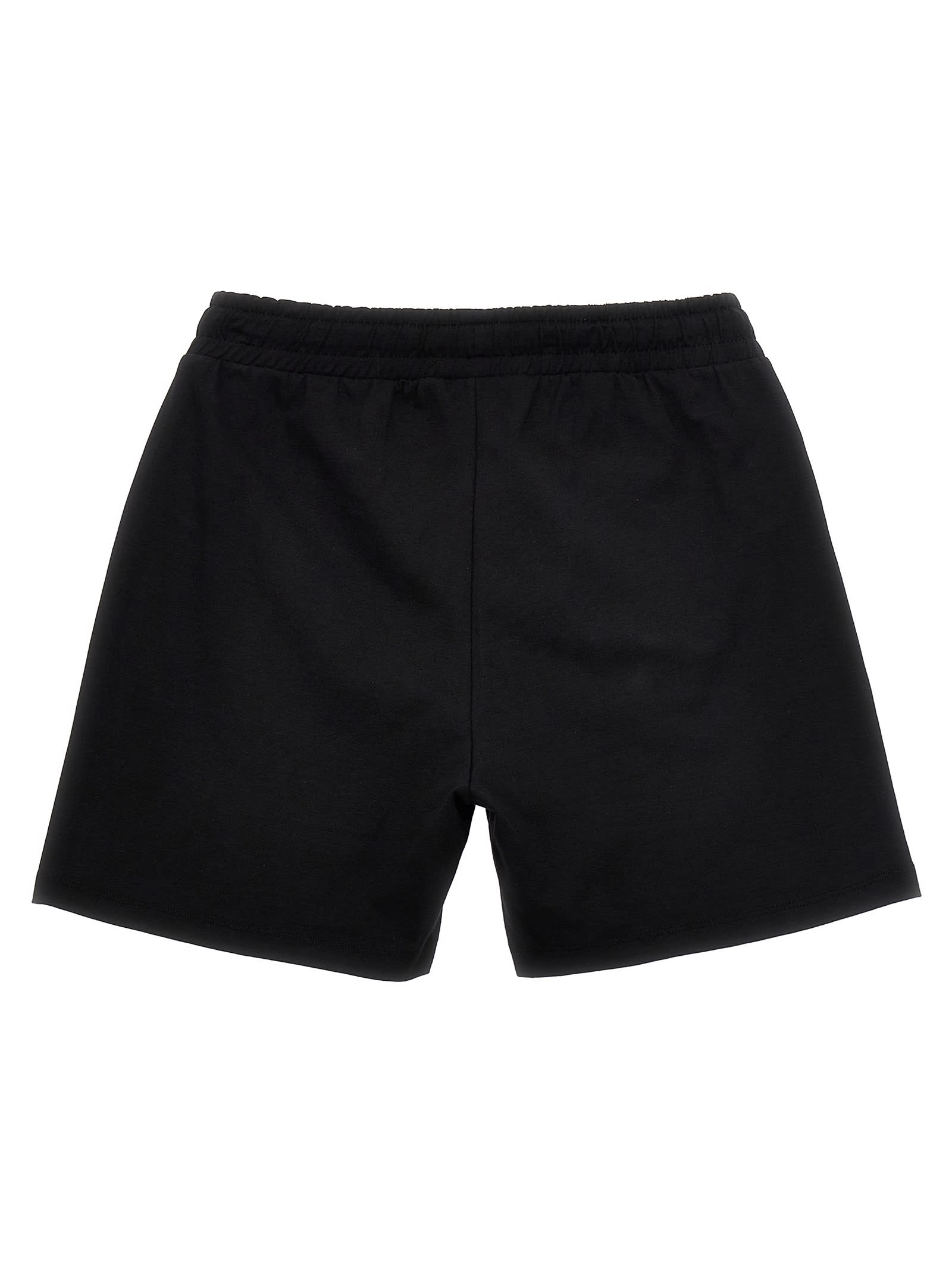 Moschino Logo Print Track Shorts In Black