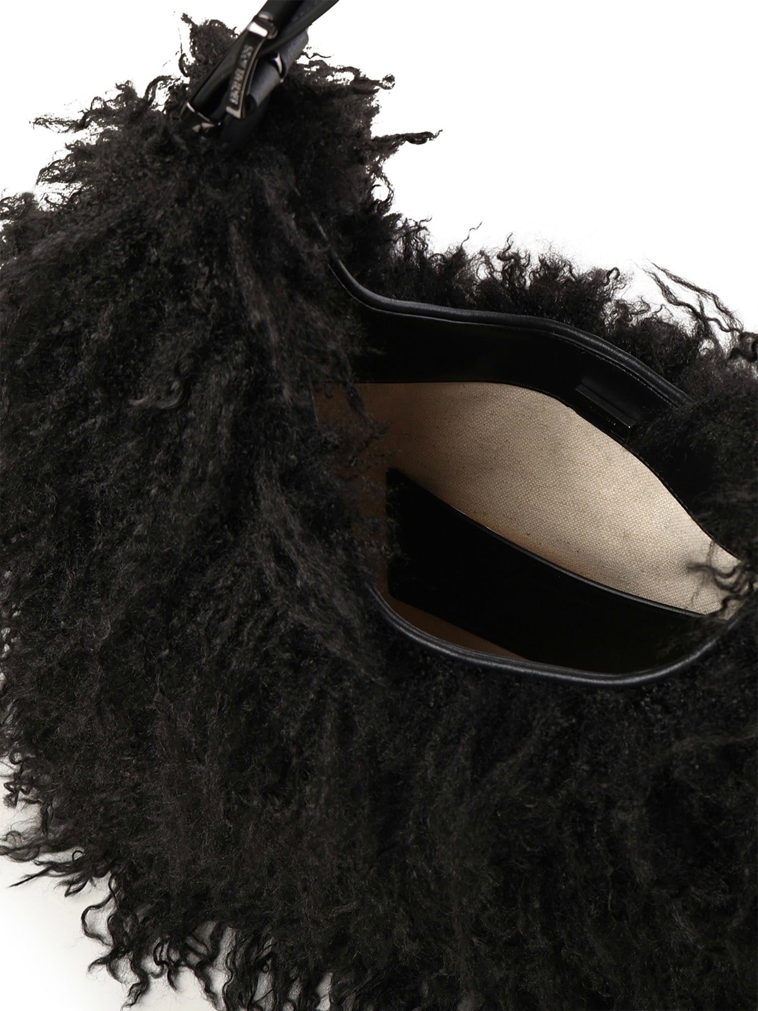 Michael Michael Kors Nolita Large Faux Shearling Hobo Bag In Black