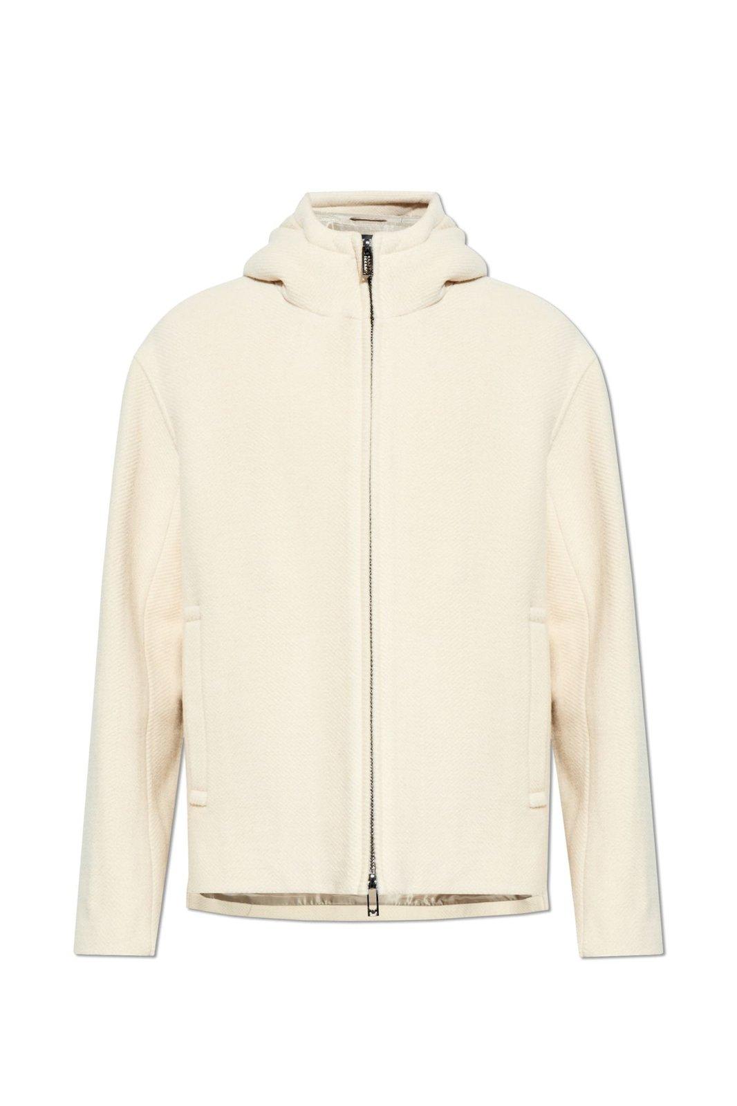 EMPORIO ARMANI WOOL JACKET WITH HOOD 