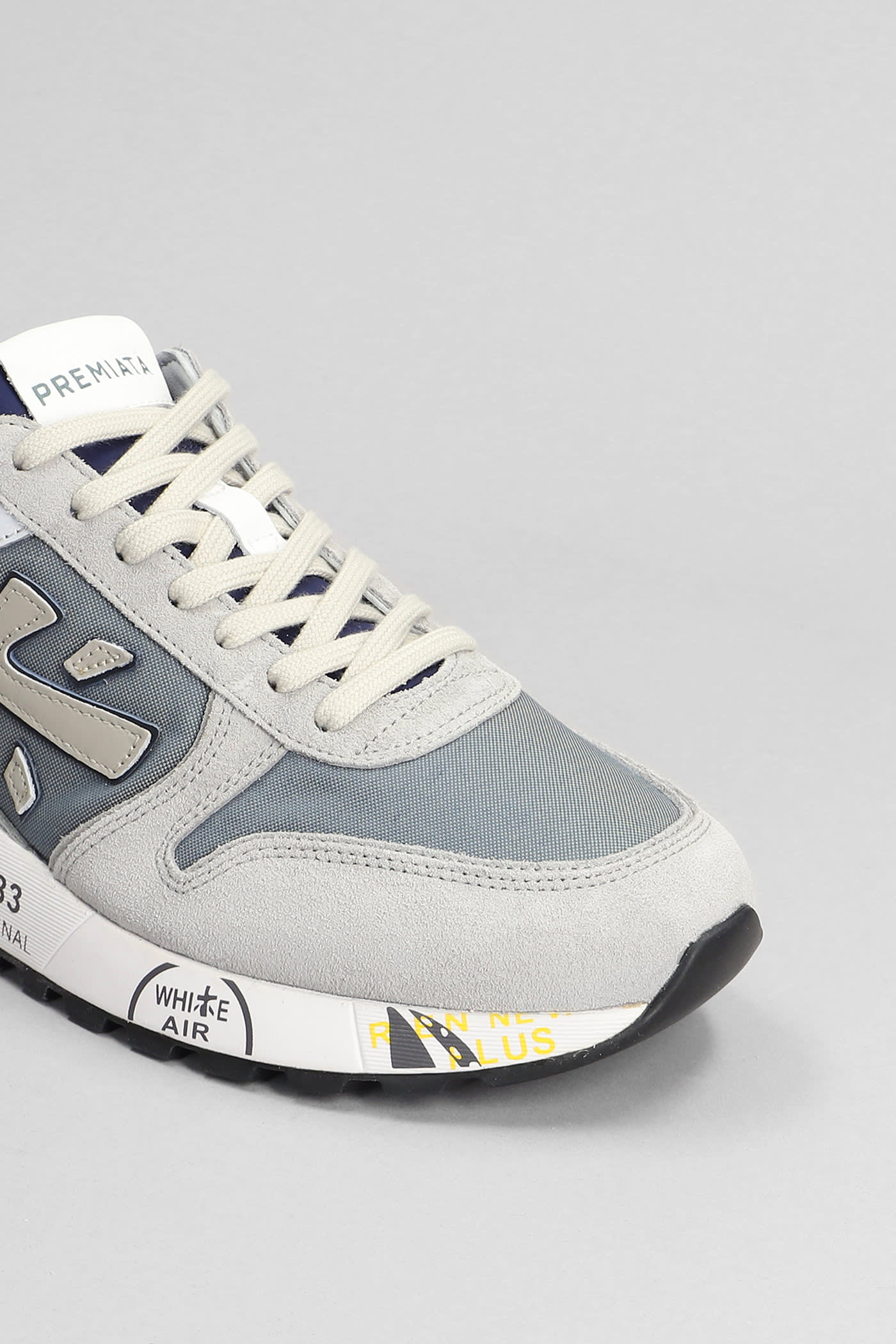 Shop Premiata Mick Sneakers In Grey Suede And Fabric