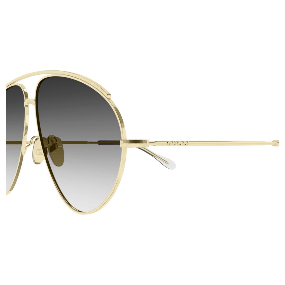 Gucci Gg1654s Linea Fashion 012 Gold Grey Sunglasses In Gold