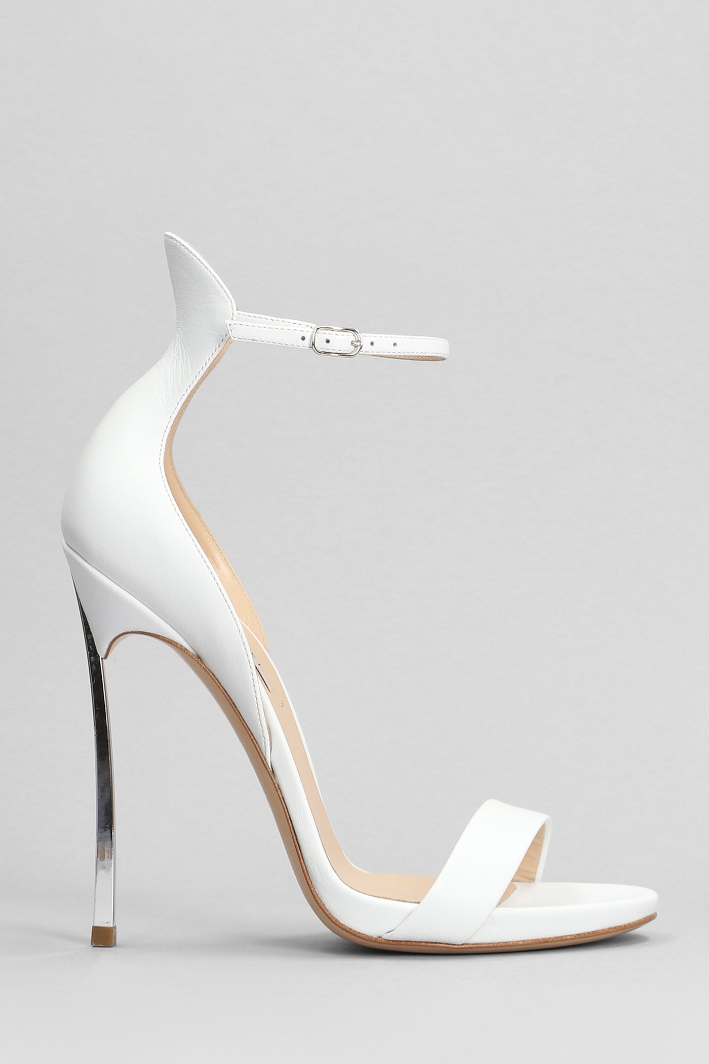 Shop Casadei Blade Sandals In White Leather