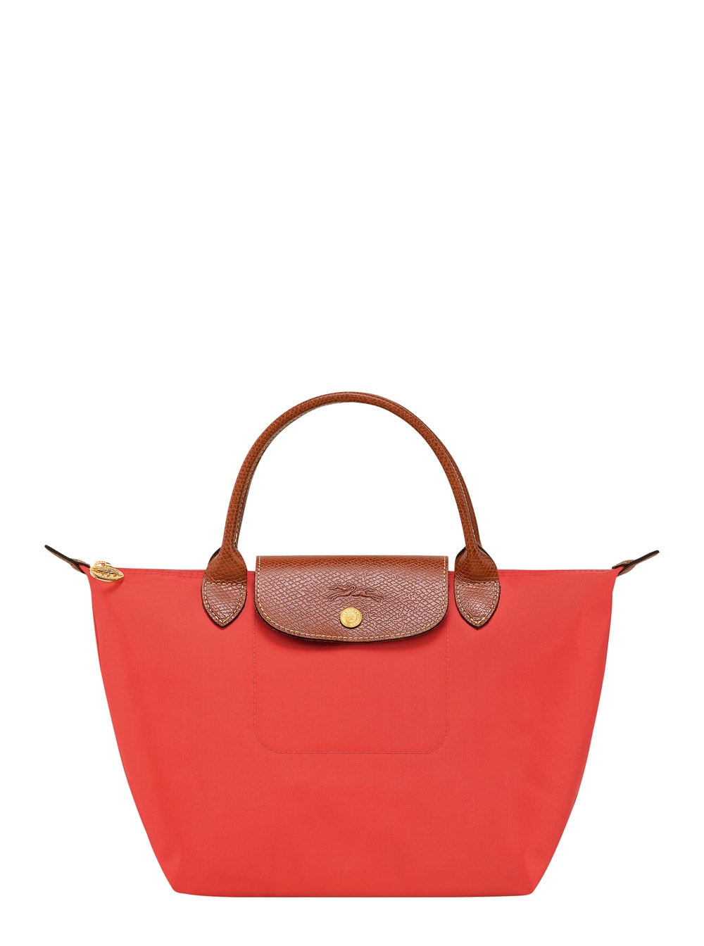 Longchamp 'le Pliage S' Red Handbag With Engraved Logo In Recycled Canvas Woman