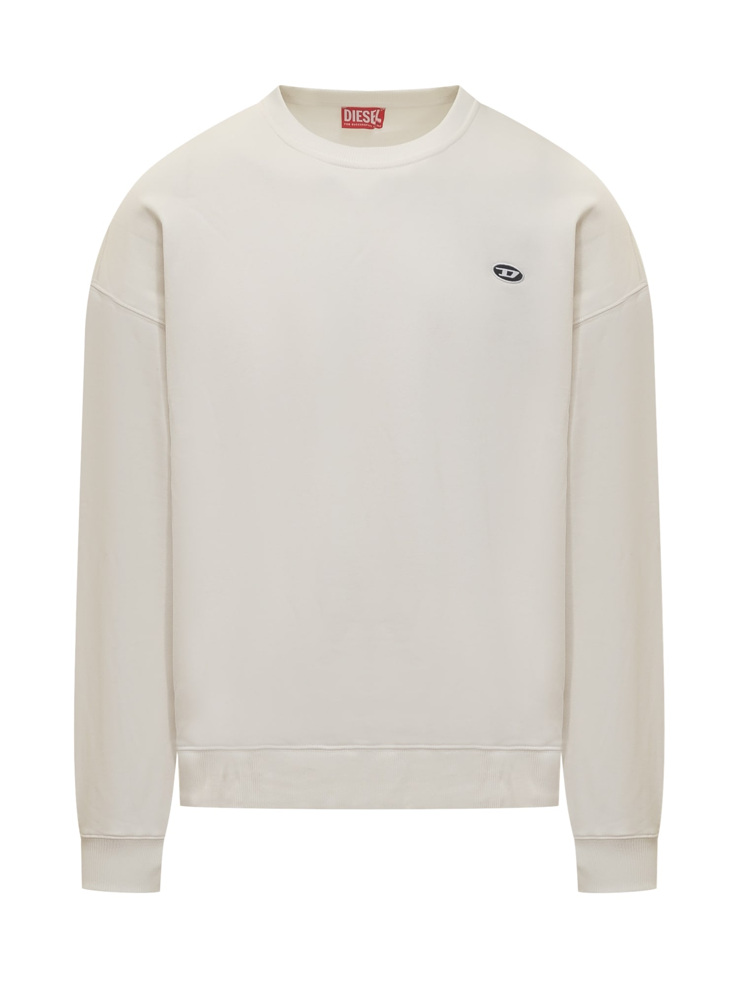 Shop Diesel Sweatshirt With Logo In Bianco