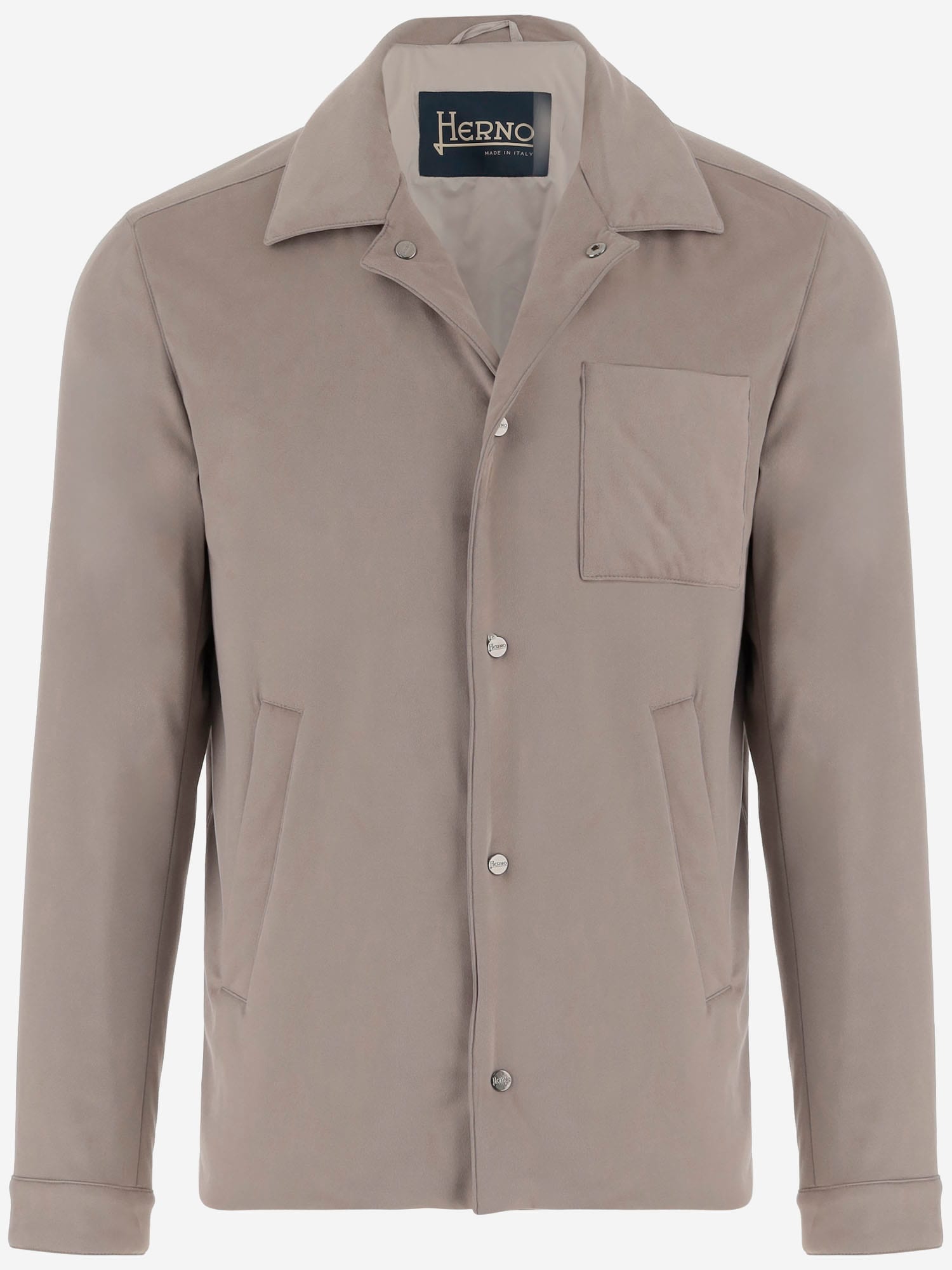 Herno Beige Microfiber Suede Jacket In Brown