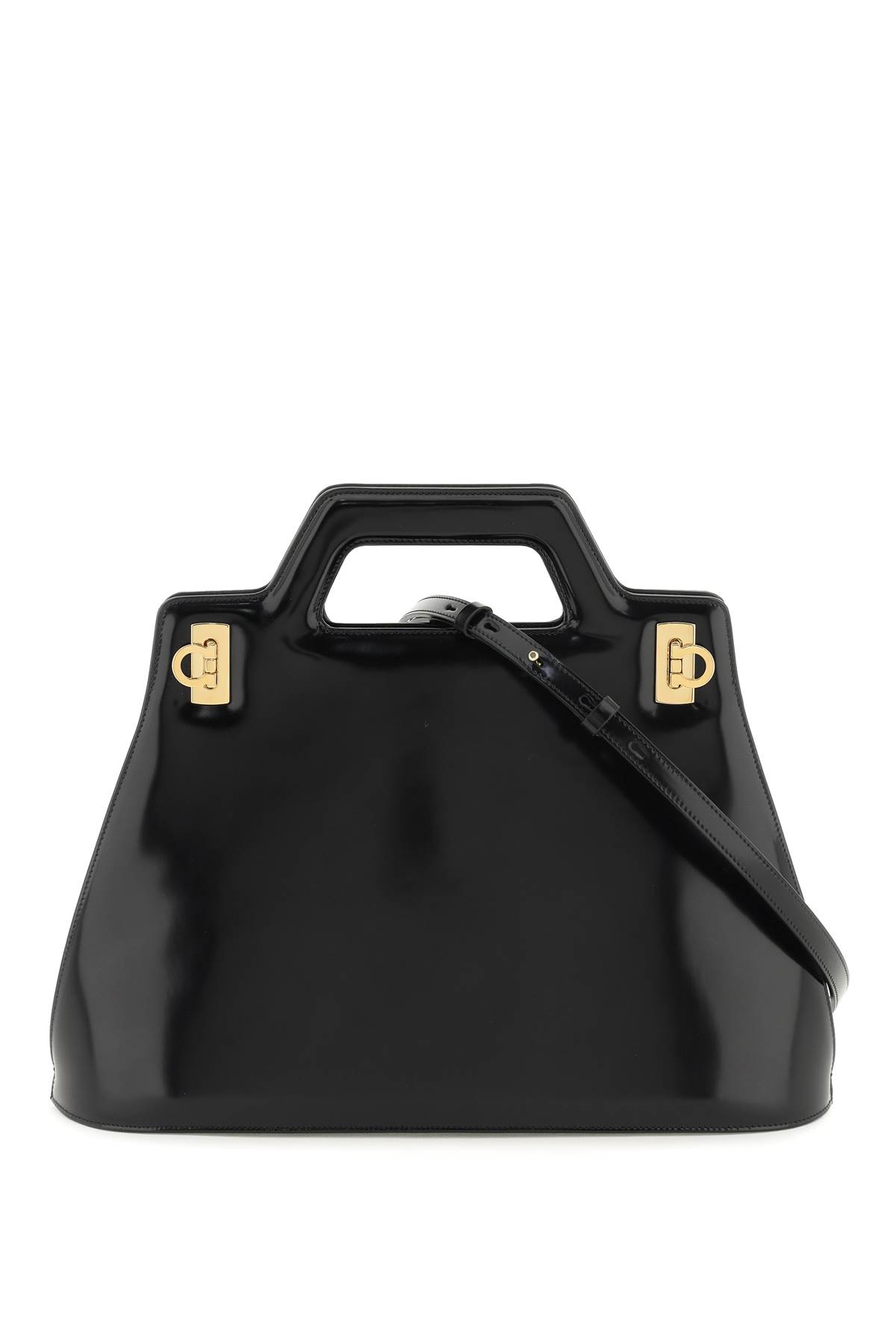 Shop Ferragamo Wanda Handbag In Black