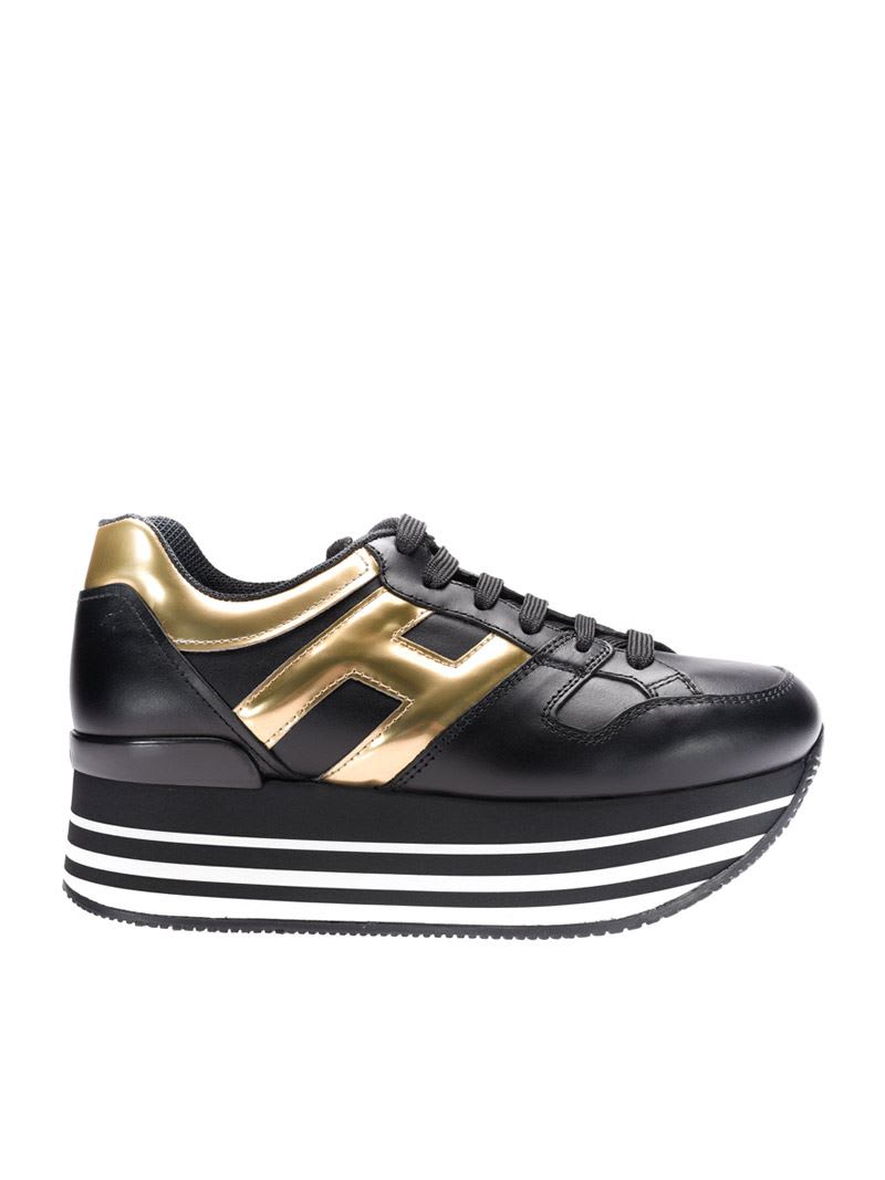 black and gold platform sneakers