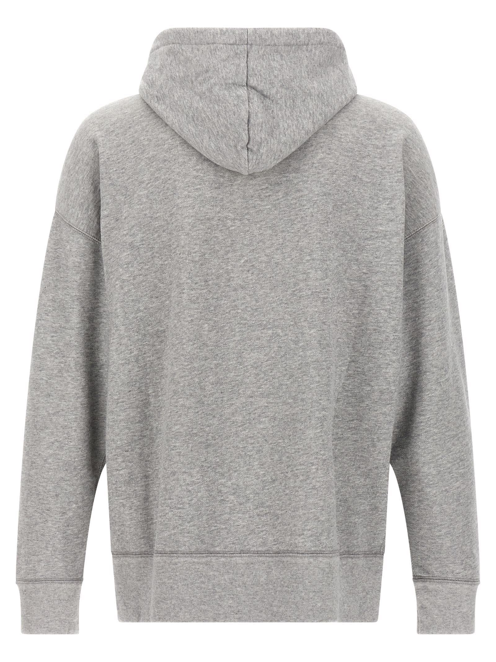 Isabel Marant Hooded Sweater Drawstring Kangaroo Pocket In Gray