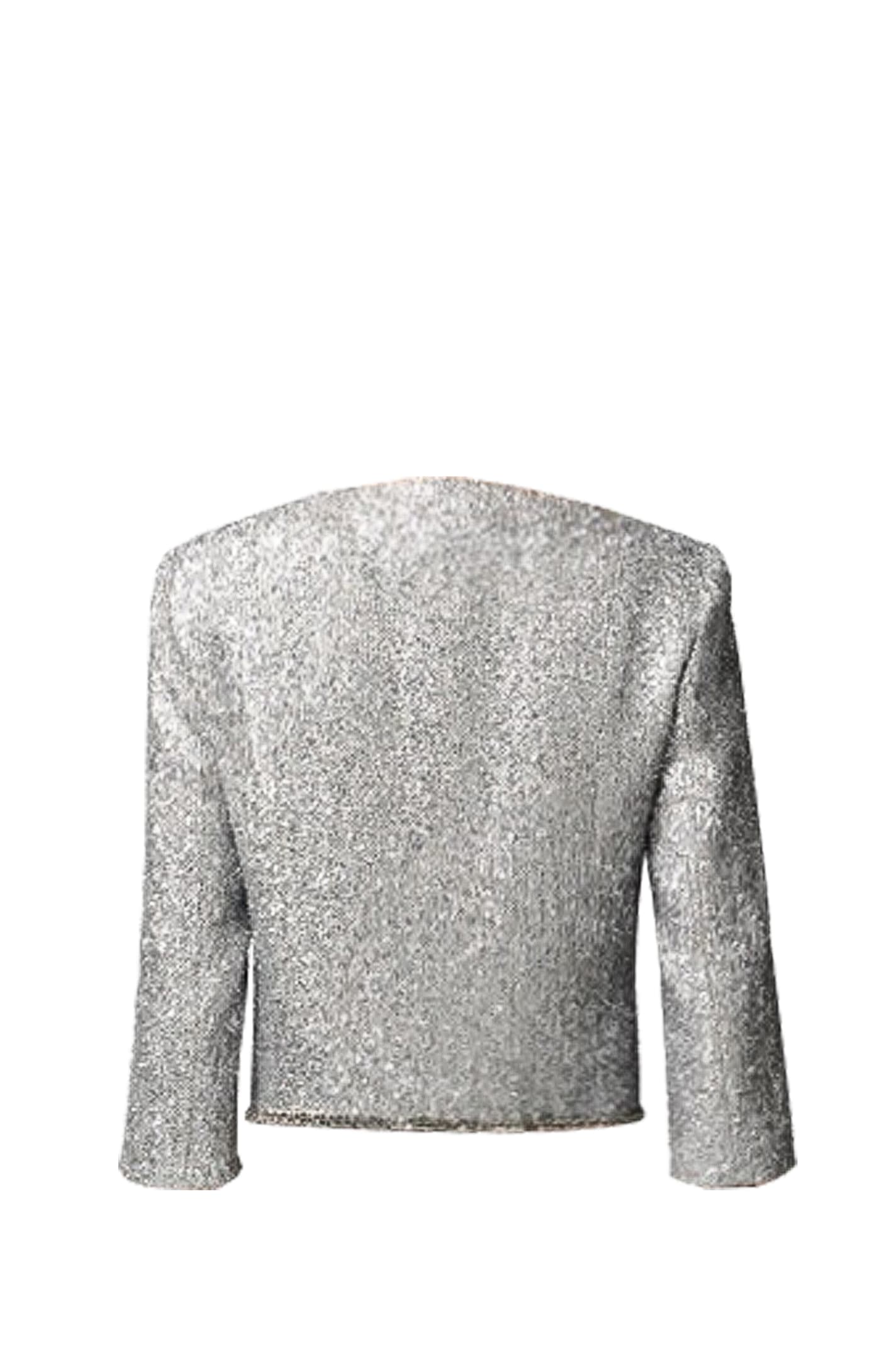 Shop Elisabetta Franchi Jacket In Silver