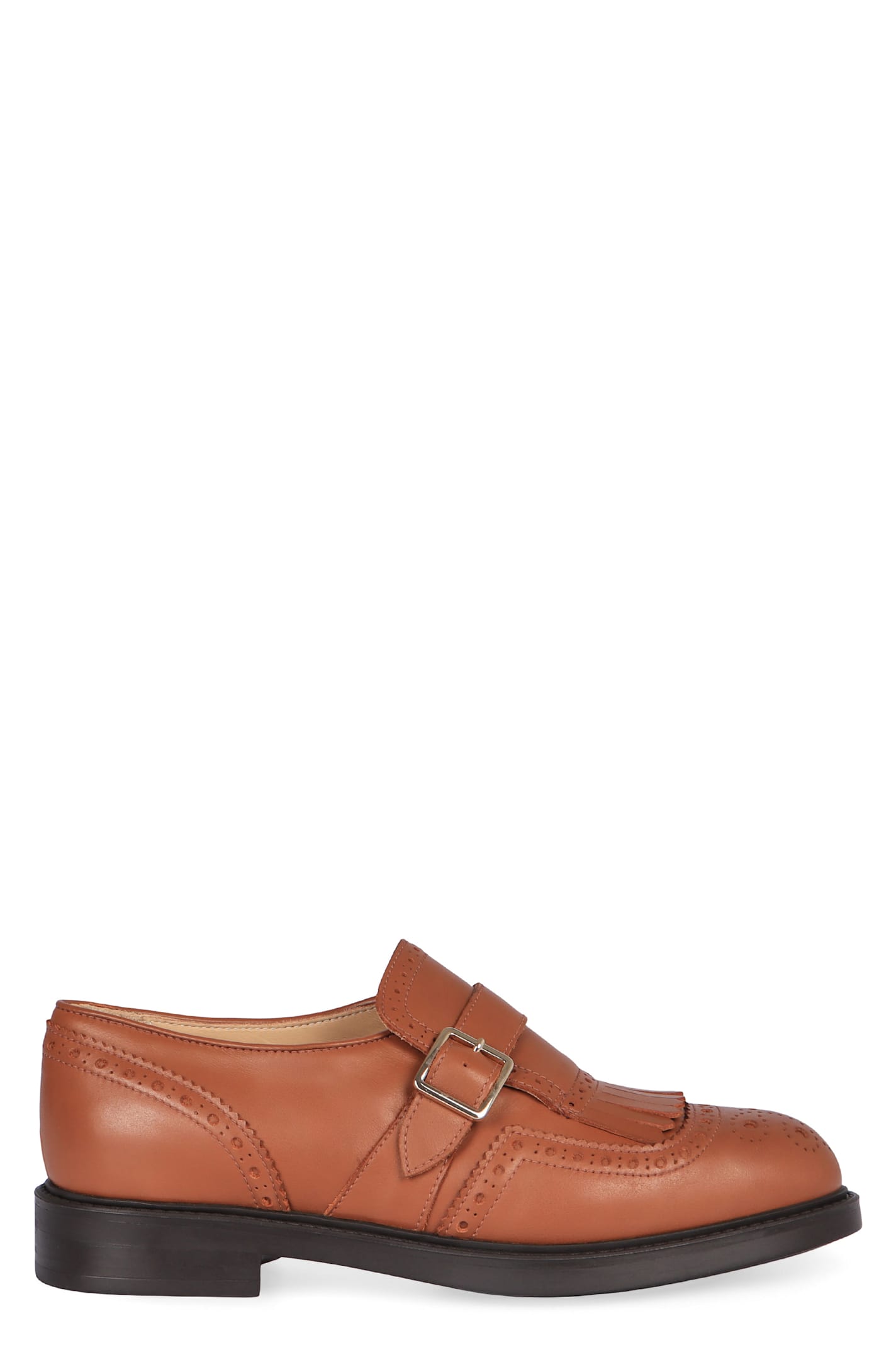 Doucal's Monk-strap In Leather In Brown