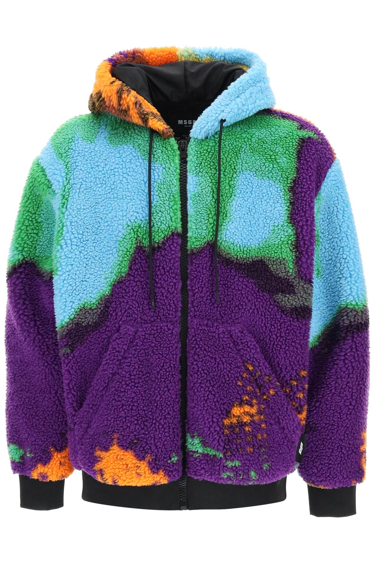 MSGM Sherpa Fleece Jacket With Marble Motif