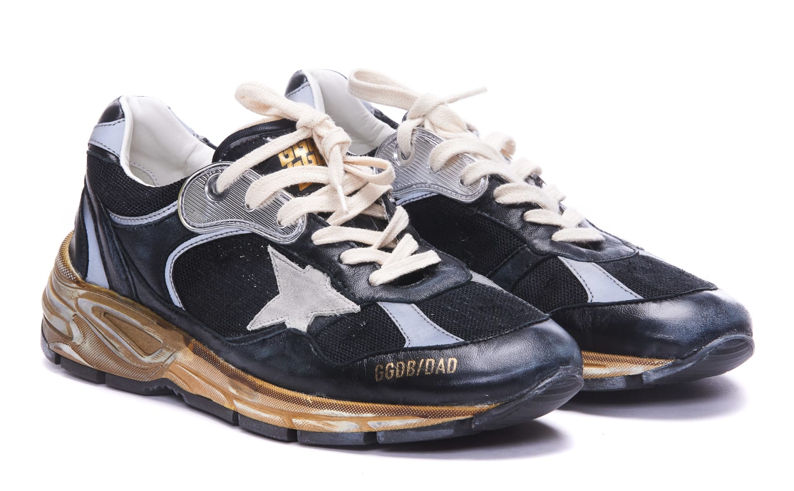 Shop Golden Goose Running Dad Sneakers In Black