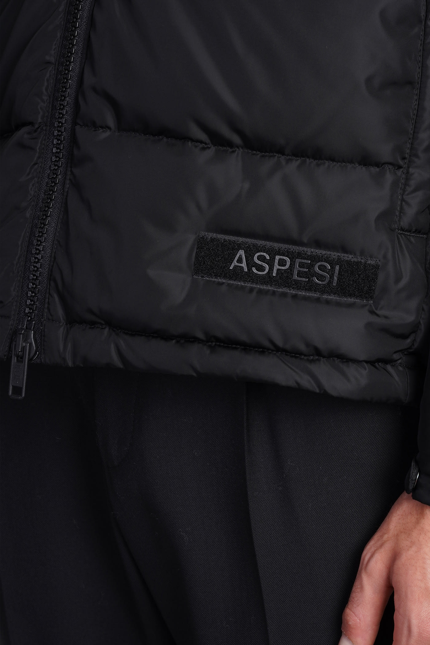 Aspesi Giub. Pocoelastico Puffer In Black Polyamide In Black
