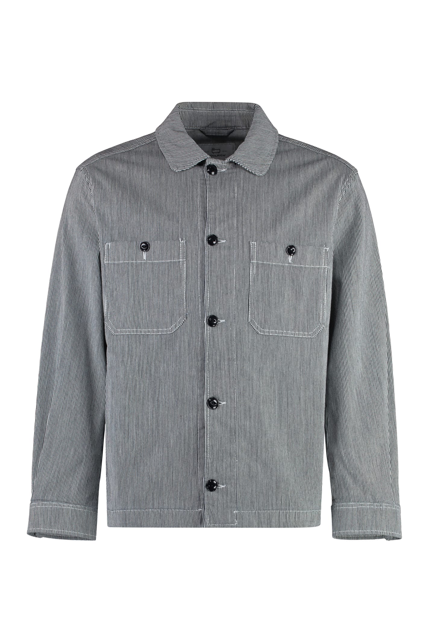 Shop Woolrich Cotton Overshirt In White