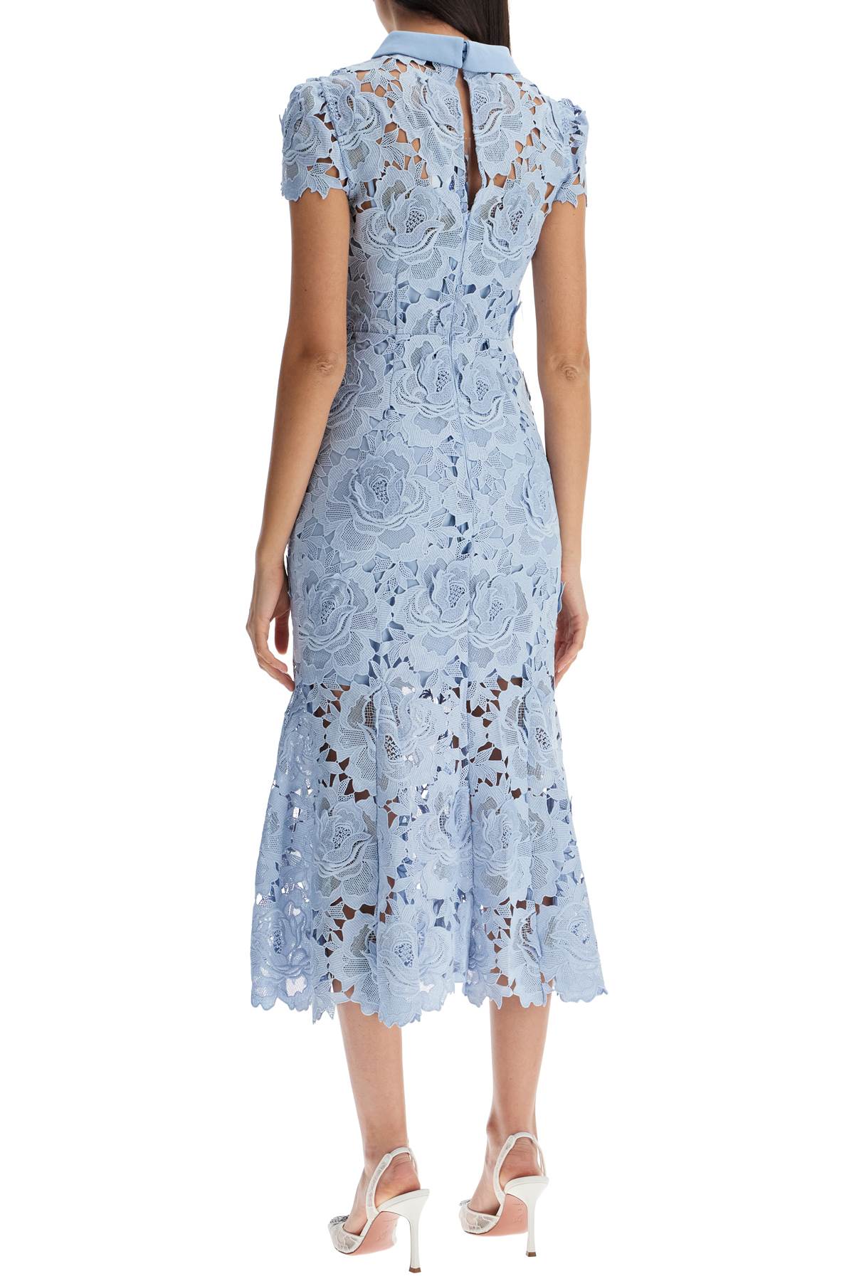 SELF-PORTRAIT FLORAL LACE MIDI DRESS WITH EIGHT