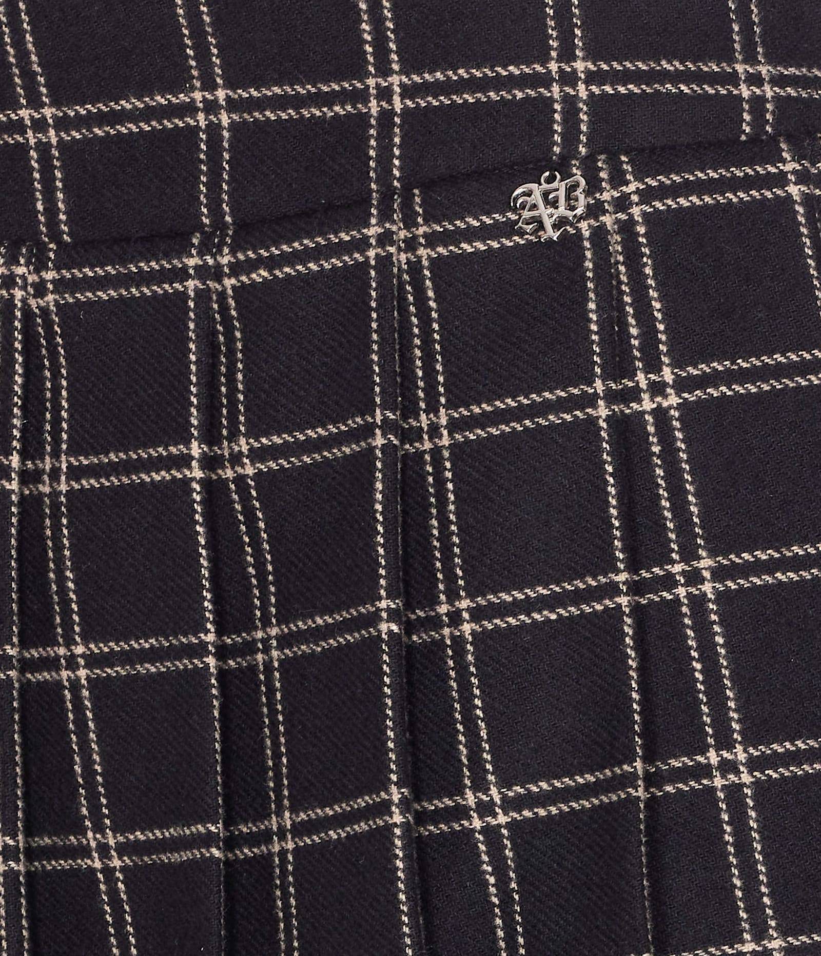 Aniye By Pleated Checked Skirt In Black