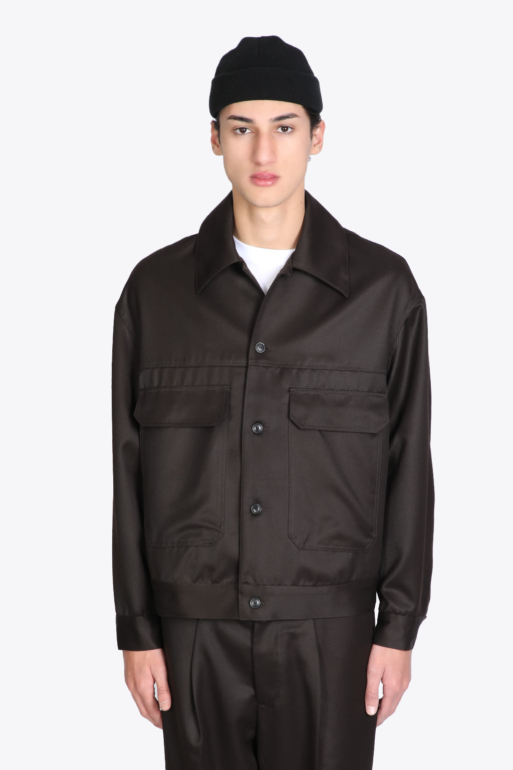 lownn Jacket Dark brown wool jacket.