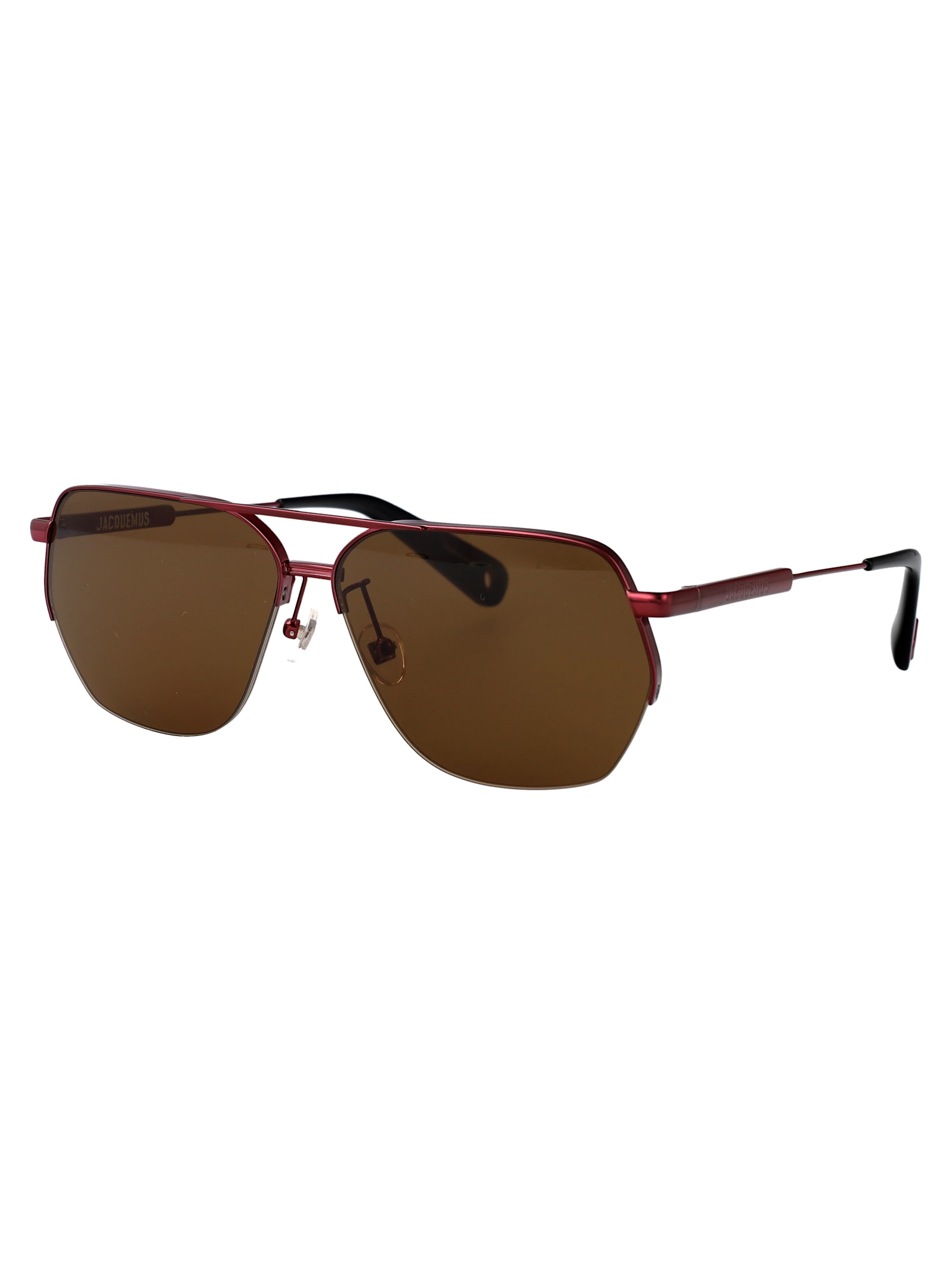 Jacquemus Aviador Sunglasses In Brown