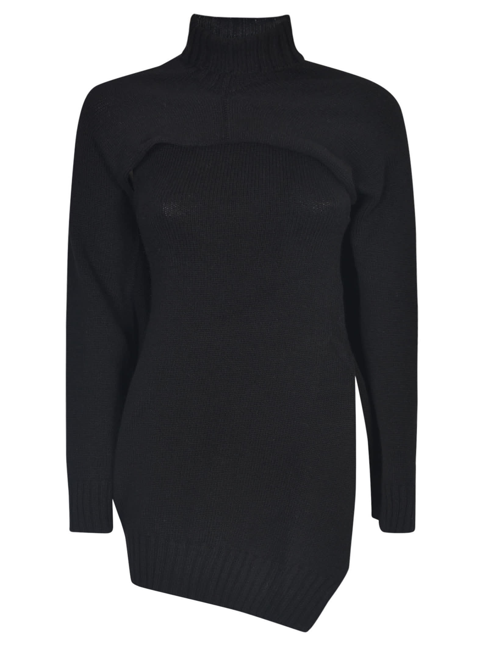 Shop Jil Sander Turtleneck Cape Sweater In Black