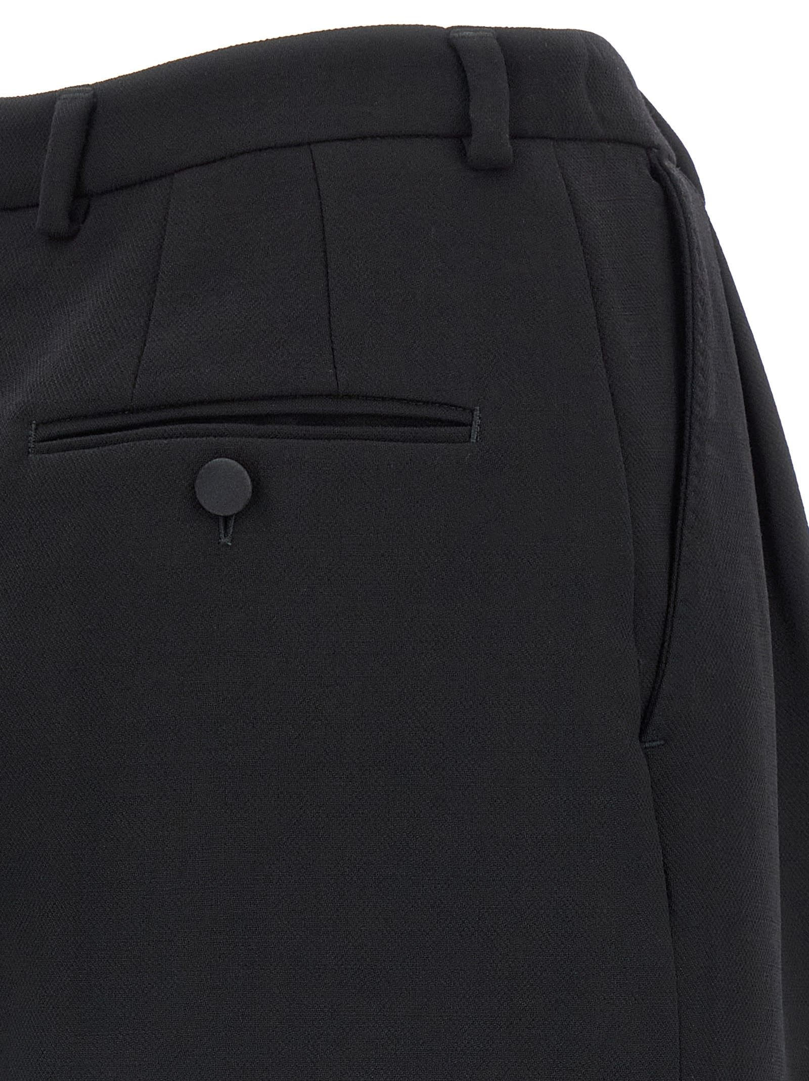 Dolce & Gabbana Short Skirt In Double Wool Crêpe In Black