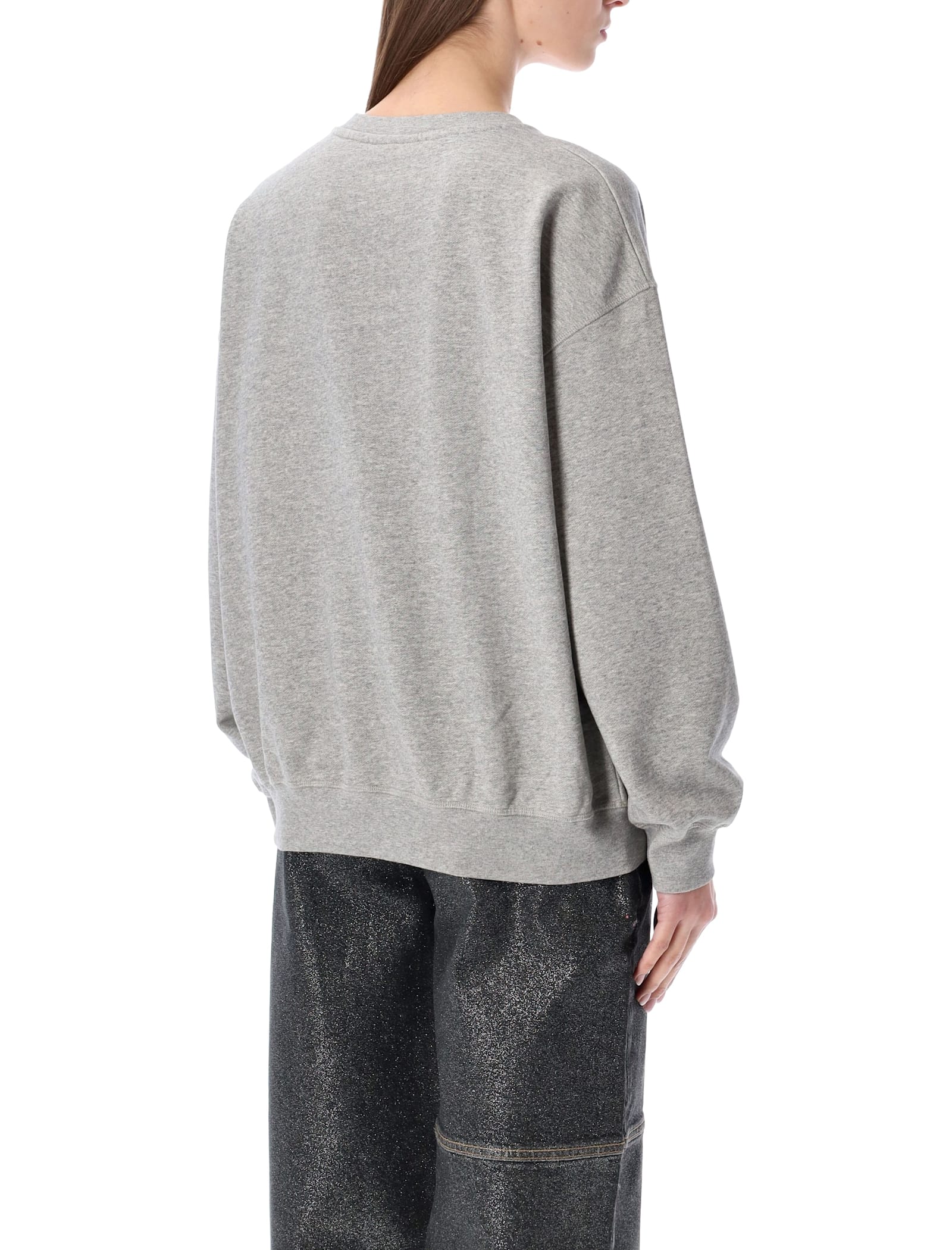 Ganni Women Margot Kitty Organic Cotton Sweatshirt In Gray