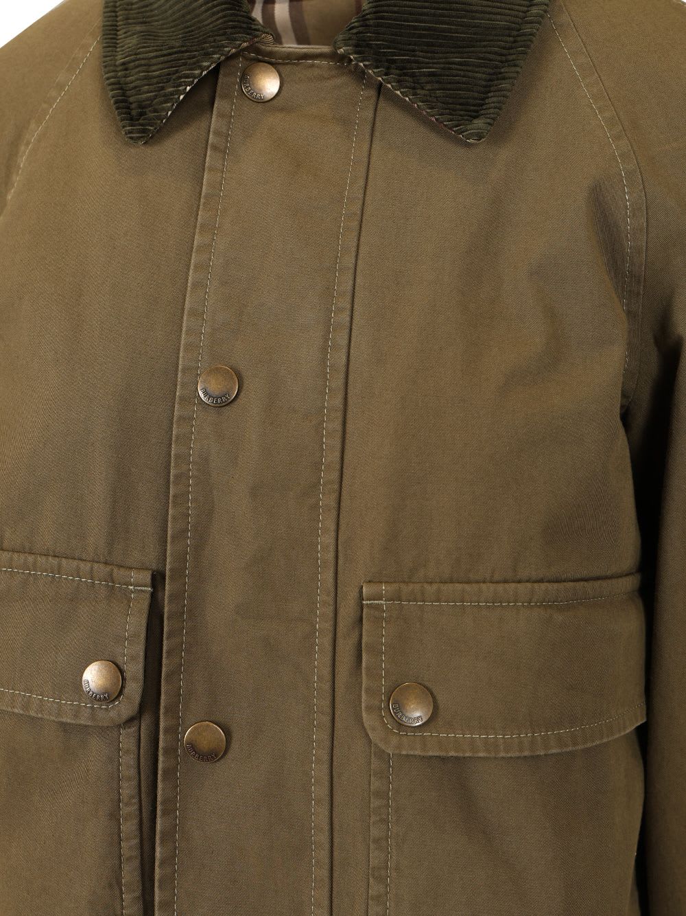 Shop Burberry Short Outerwear Jacket In Green