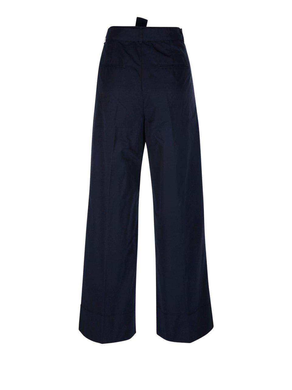 Shop 's Max Mara Belted Straight Leg Pants In Blu