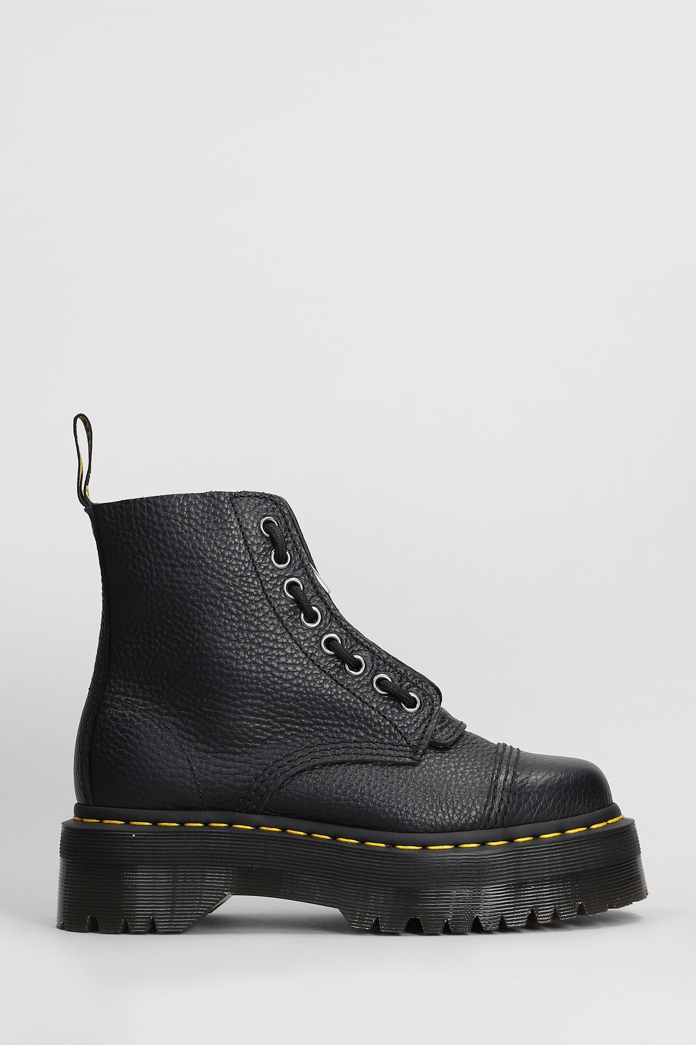 Shop Dr. Martens' Sinclair Combat Boots In Black Leather