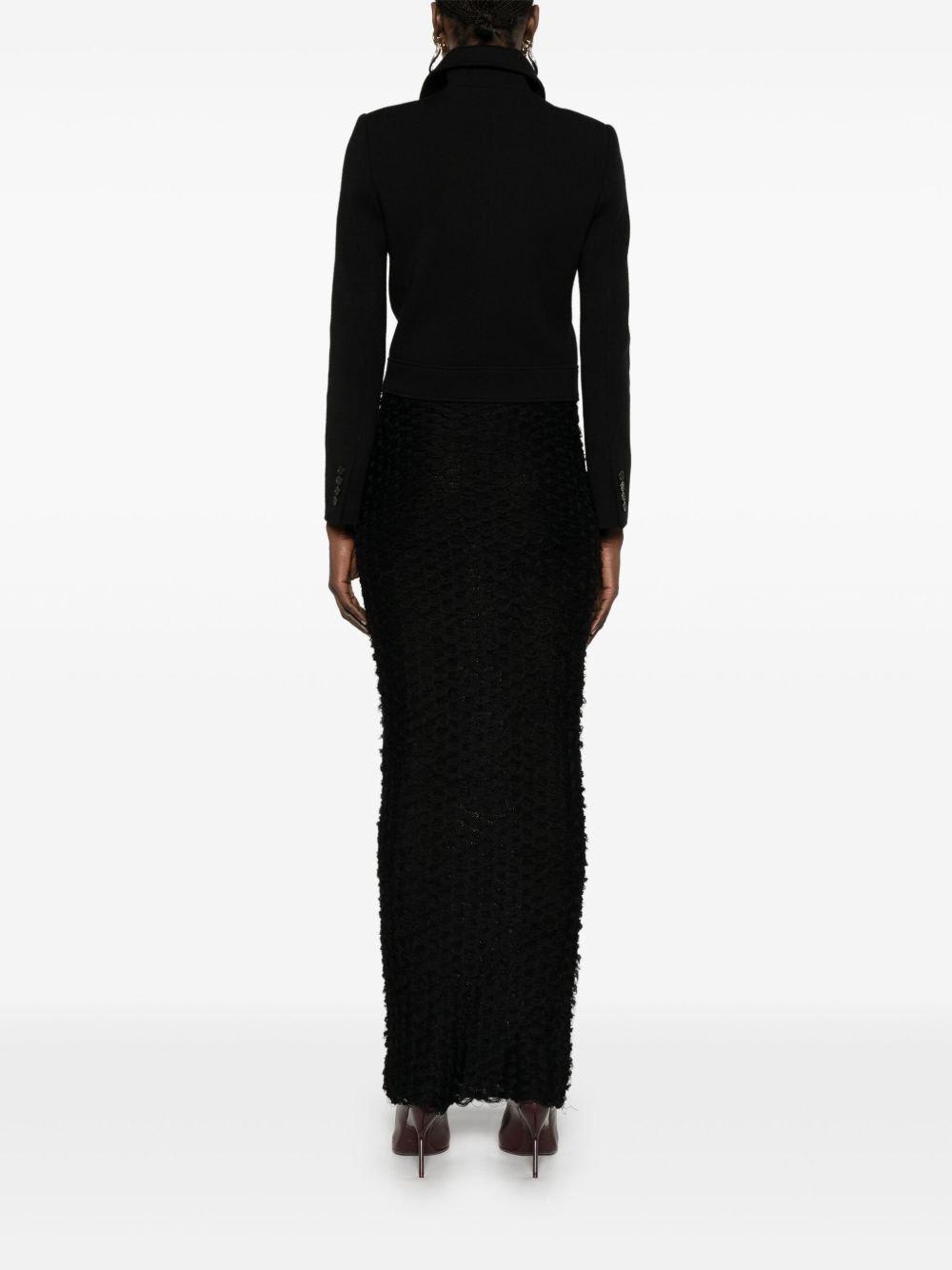 Saint Laurent Buttoned Jacket In Black