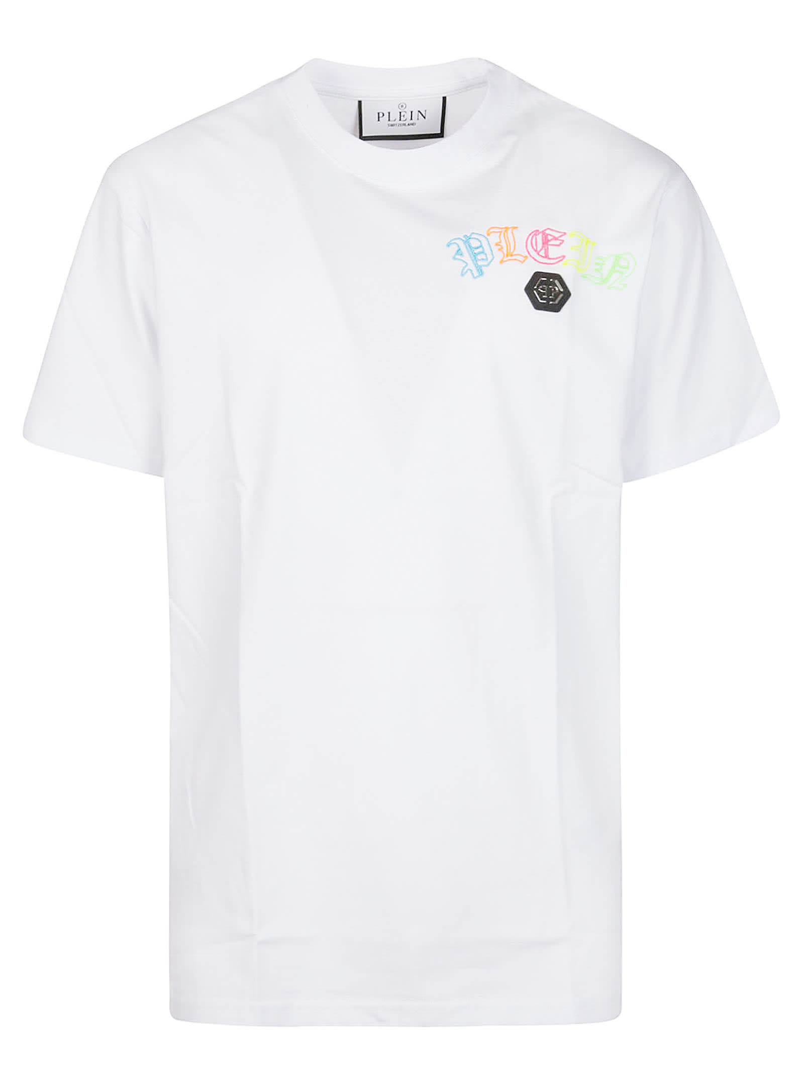 Philipp Plein Embroidered T-shirt In Bianco