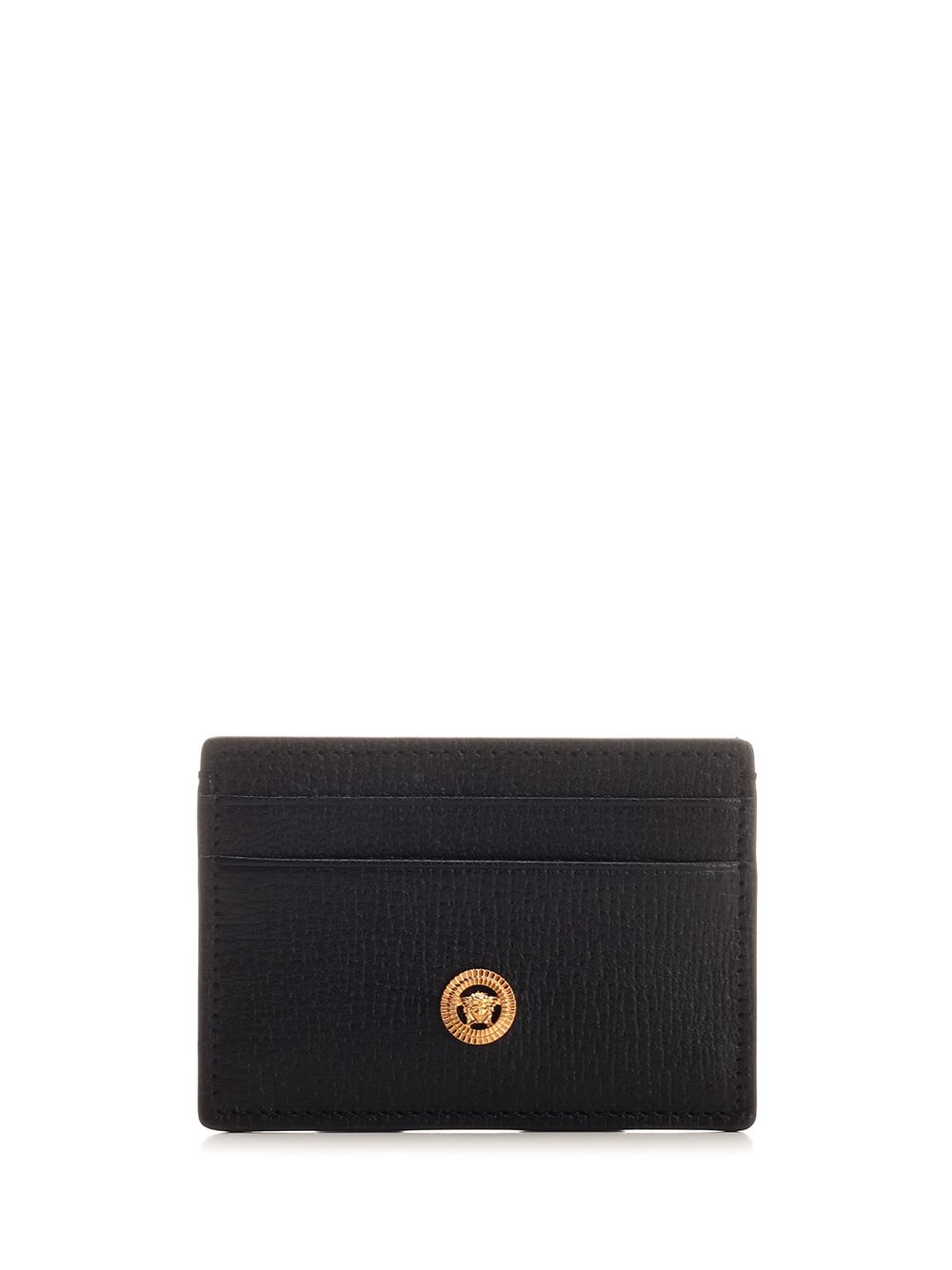 Shop Versace The Medusa Card Holder In Blackgold