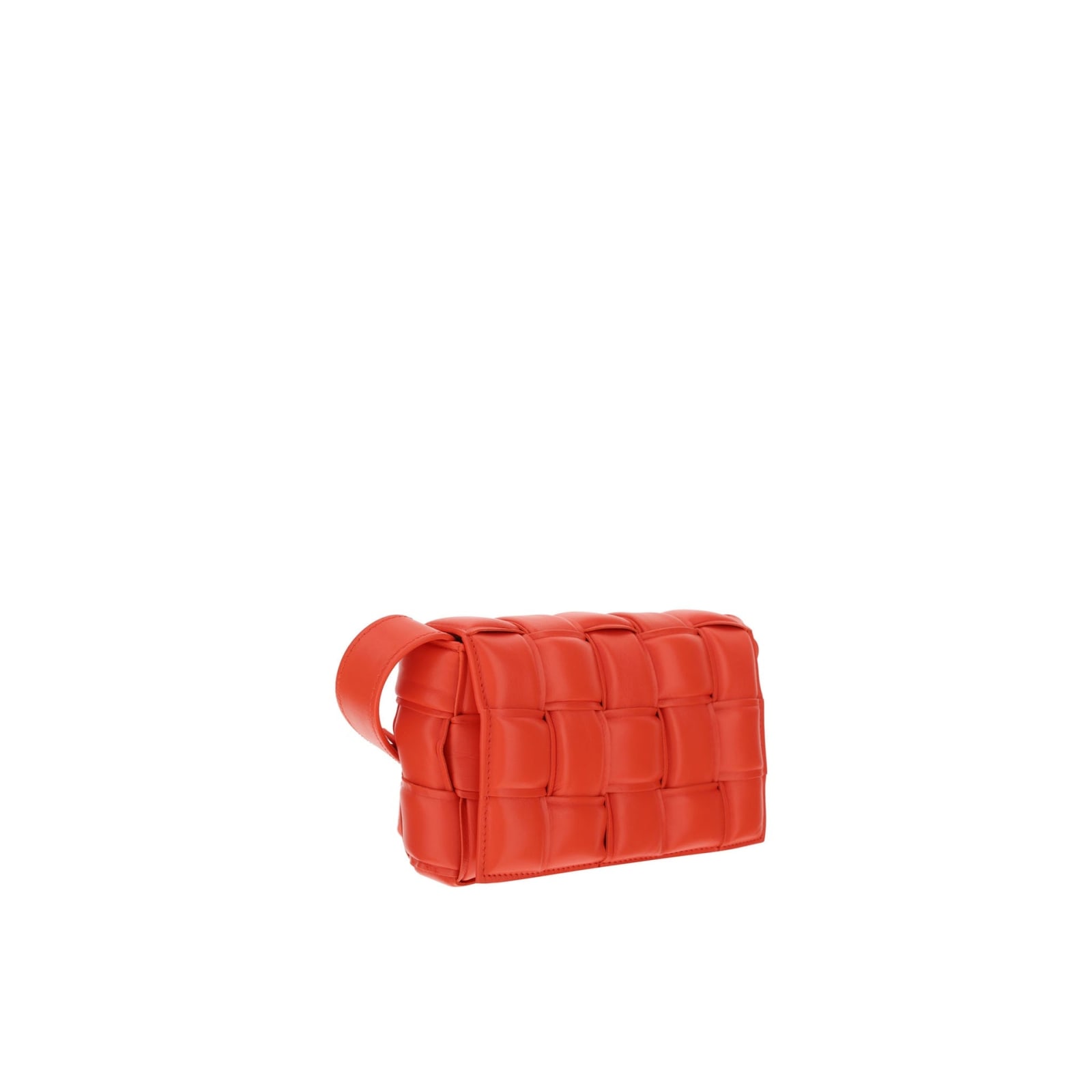 Shop Bottega Veneta Intreccio Shoulder Bag In Red