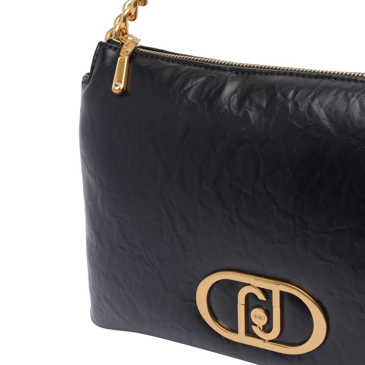 Liu •jo Puffy Chain Strap Shoulder Bag In Black