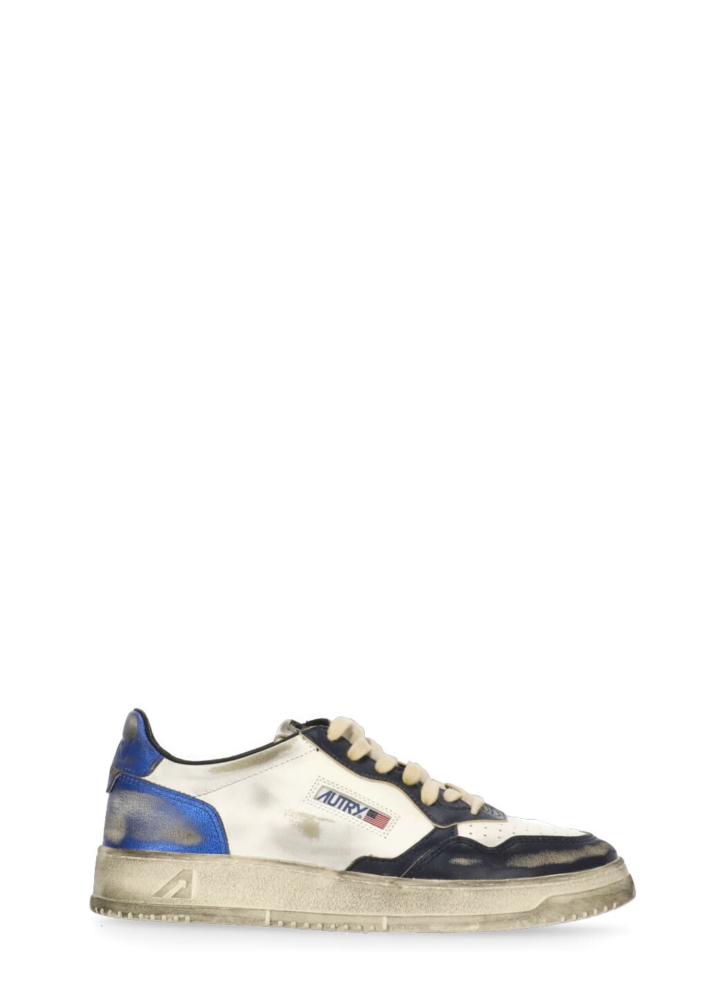 Autry Colorblock Low-top Sneakers With Lace-up Front And Signature Details In Neutral